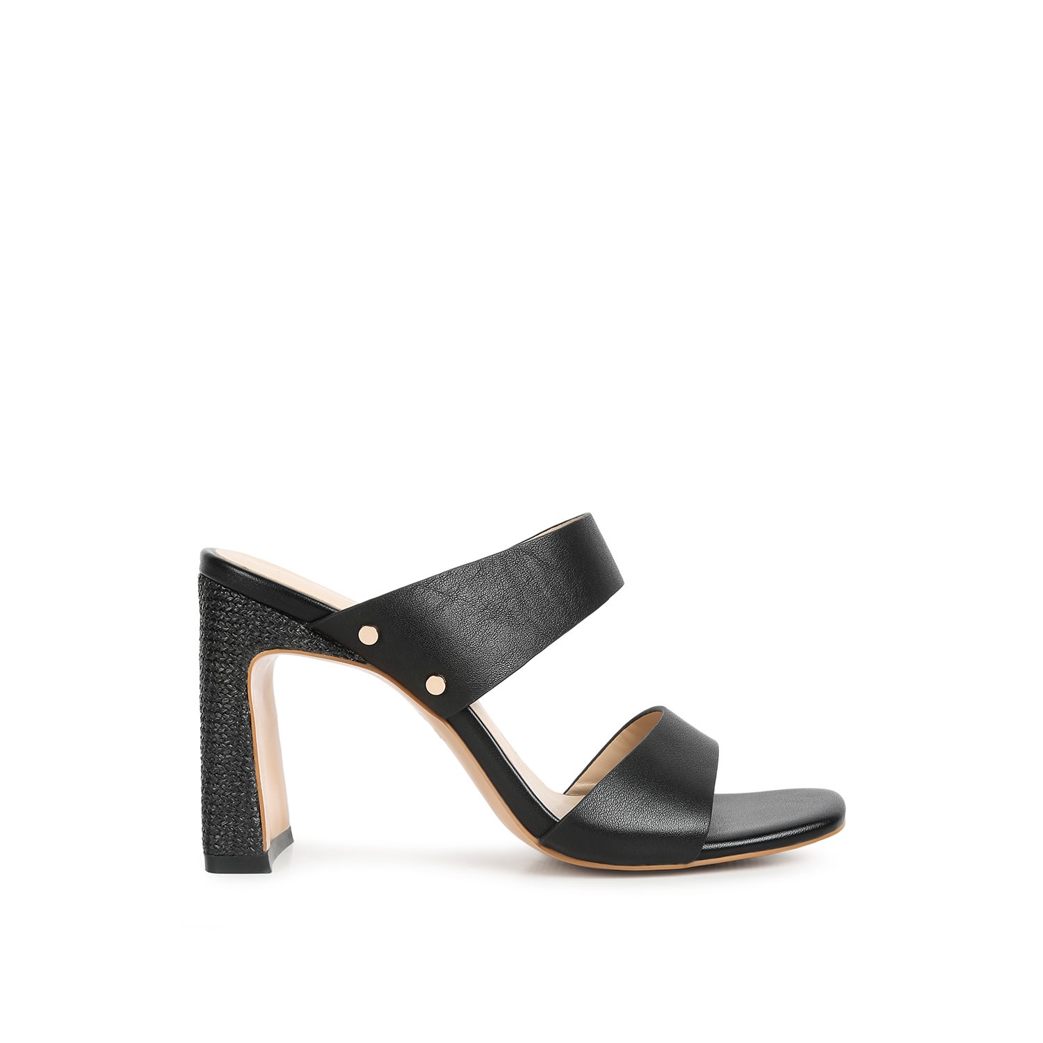Rag & Co Alodia Slim Block Heel Sandals In Black In Black