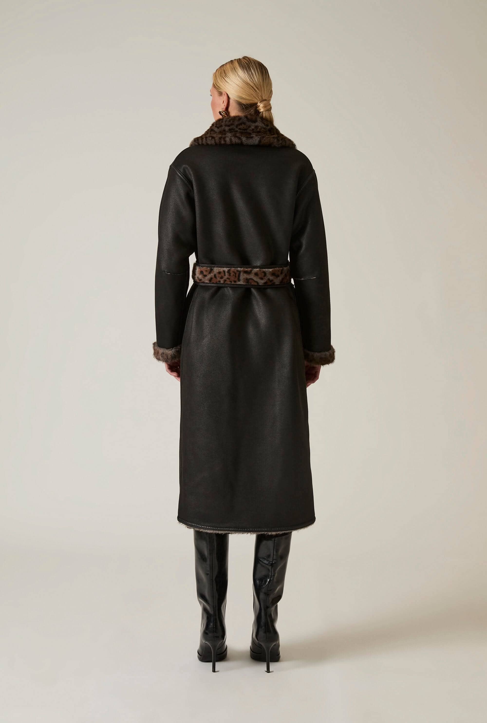 Reversible Leopard Faux Fur Coat | James Lakeland | Wolf & Badger