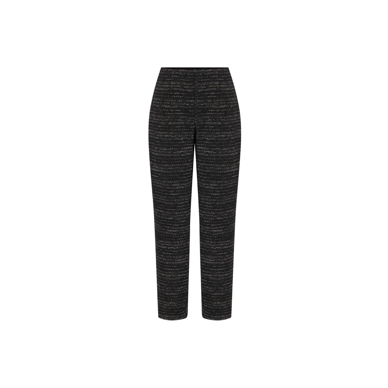 Azzalia Women's Straight Cut Pants In Tweed-black In Black