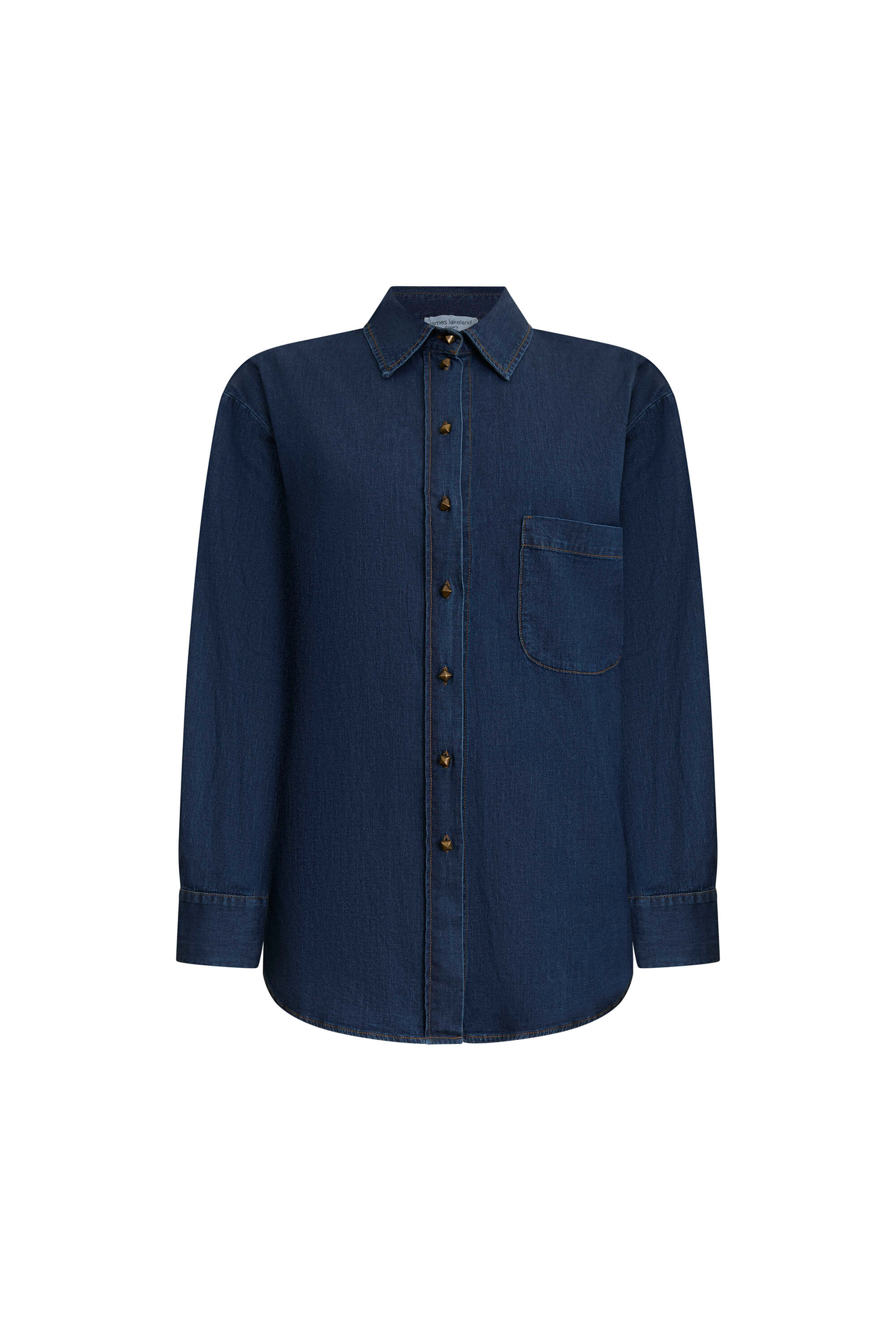 James Lakeland Women's Blue Denim Long Shirt In Blue