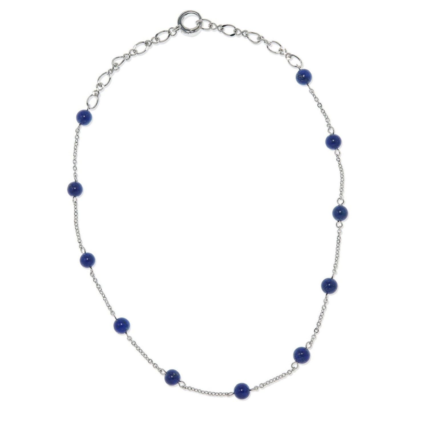 Grossé Women's Silver / Blue Platinum & Lapis Lazuli Gemstone Necklace, Series Gem Mix