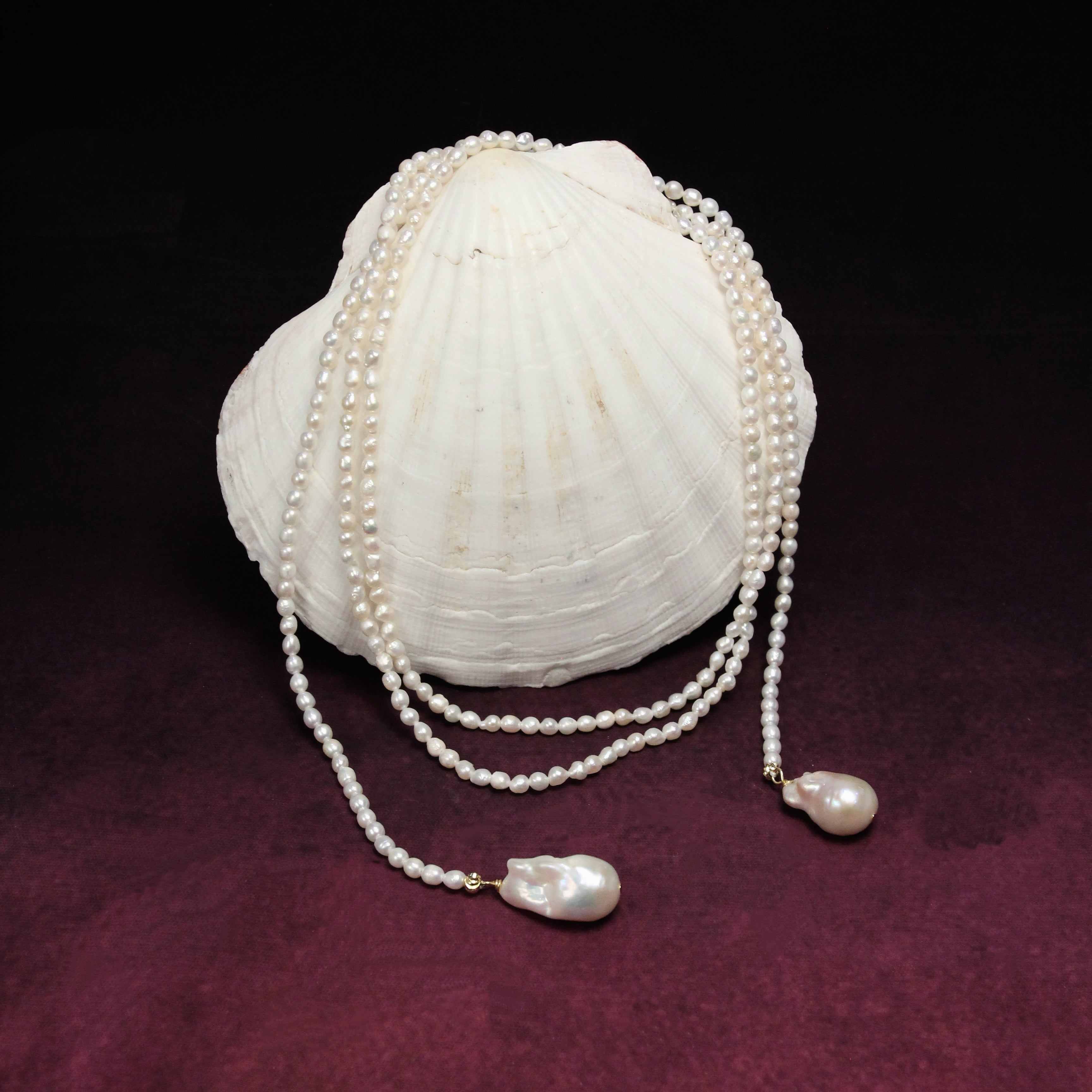 Serenade Long Pearl Rope Necklace | Ninemoo | Wolf & Badger