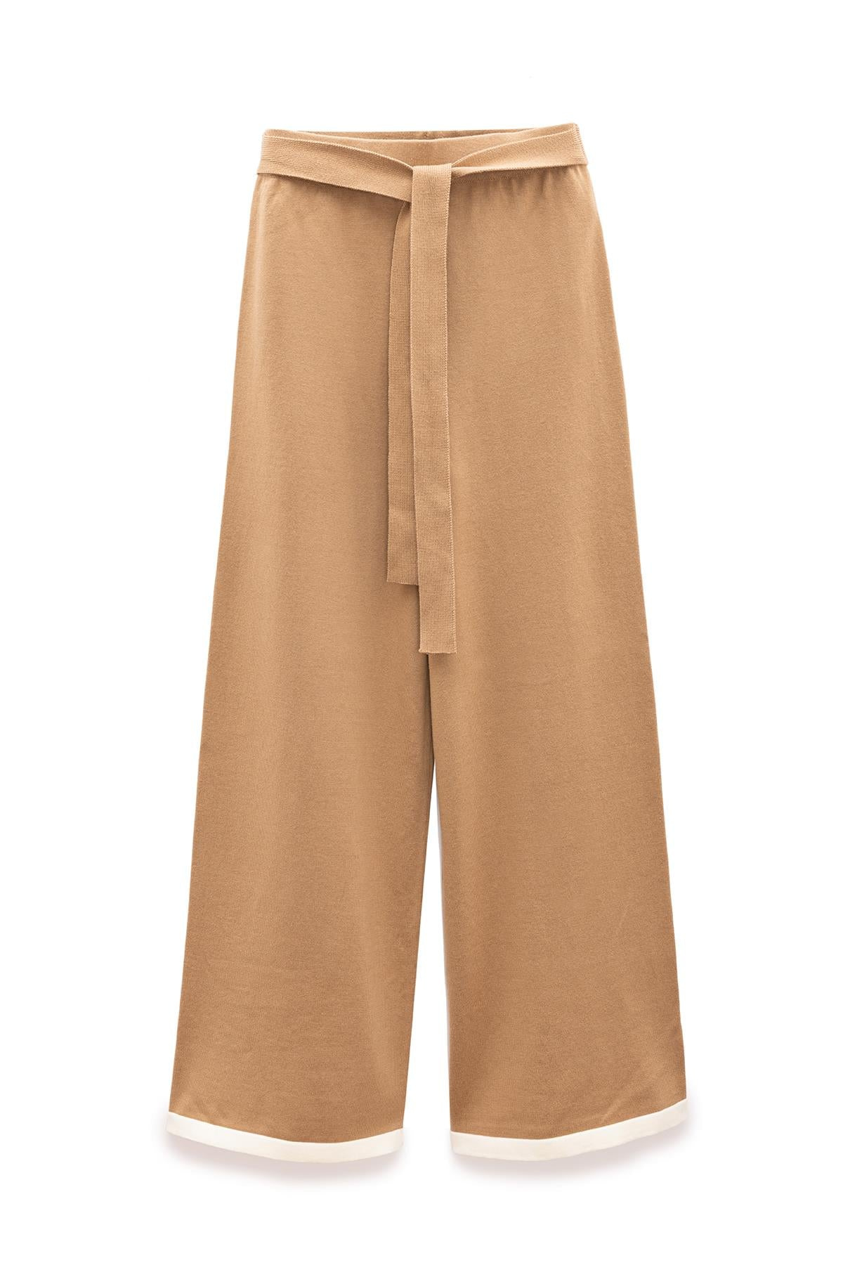 Peraluna Women's Brown Rumi Waistbanded Knit Trousers In Camel In Brown