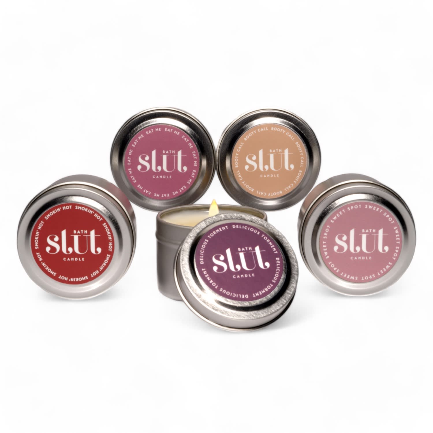 Bath Slut Soy Wax Candle Gift Set - Five Seductive Scents