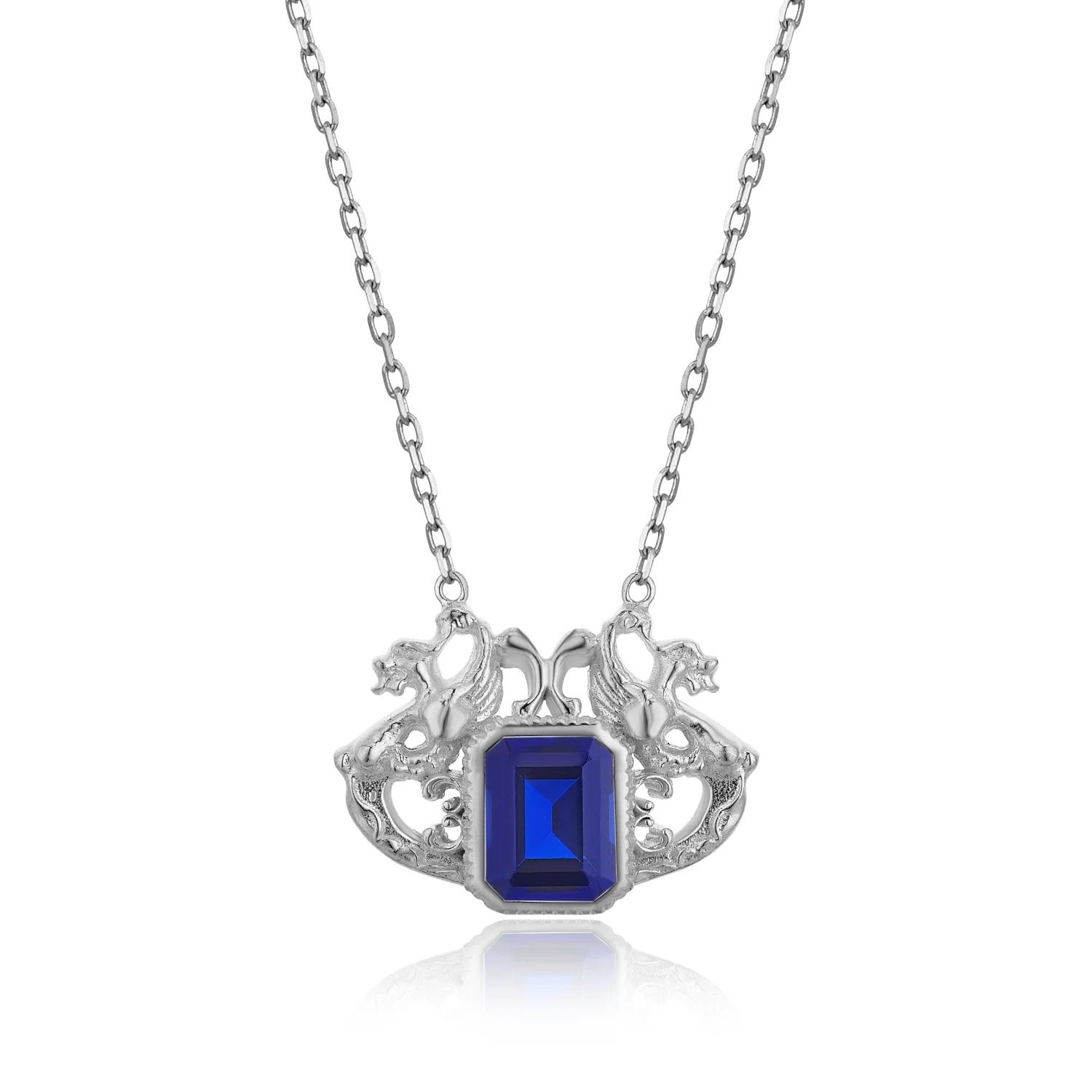 Tiron Women's Lancelot Blue Silva Silver Neclace