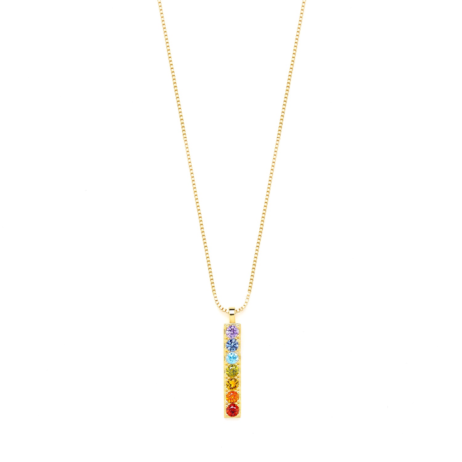 Seven Saints Women's Chakra Align Bar Necklace, Gold Over Sterling Silver In Gold