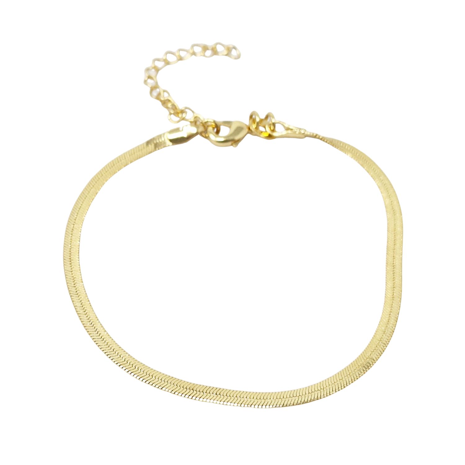Harfi Women's Gold Plated Herringbone Snake Chain Bracelet In Gold