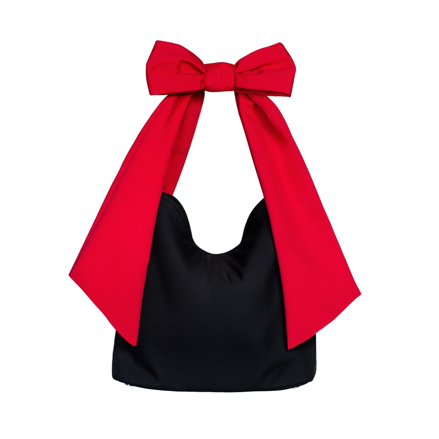Rainsisters Women's Black / Red Tied With Love Bow Tote Bag