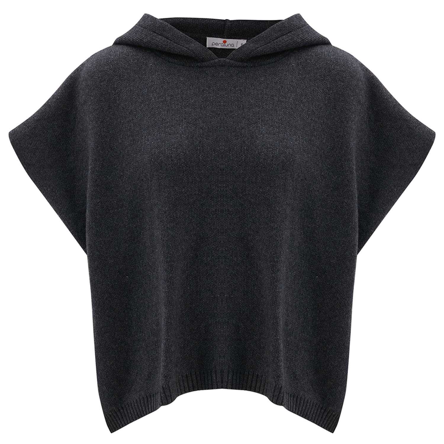 Peraluna Women's Grey Hope Hooded Sleeveless Poncho In Antrasit In Grey