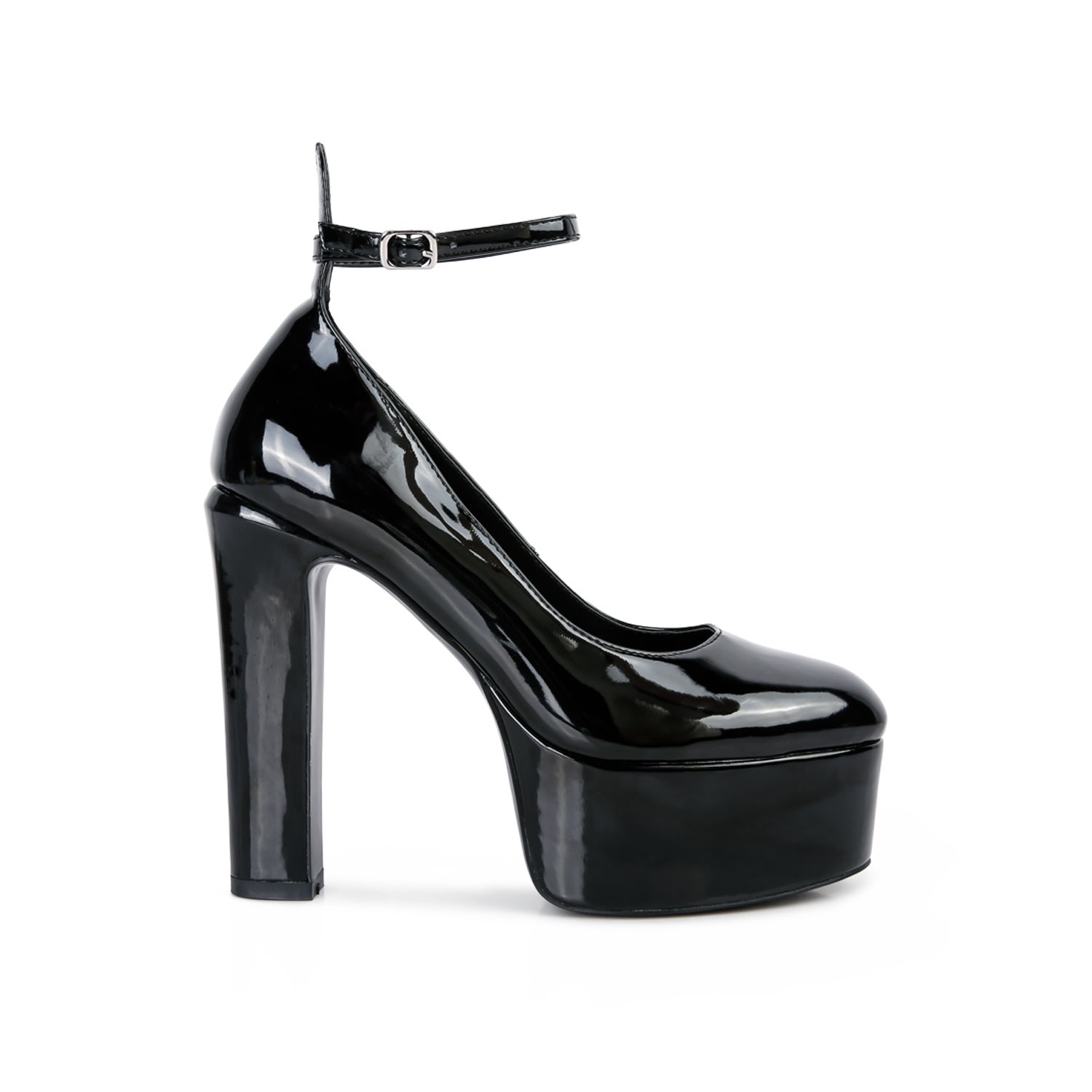 Rag & Co Babe Heaven Patent Pu Maryjane Sandals In Black In Black