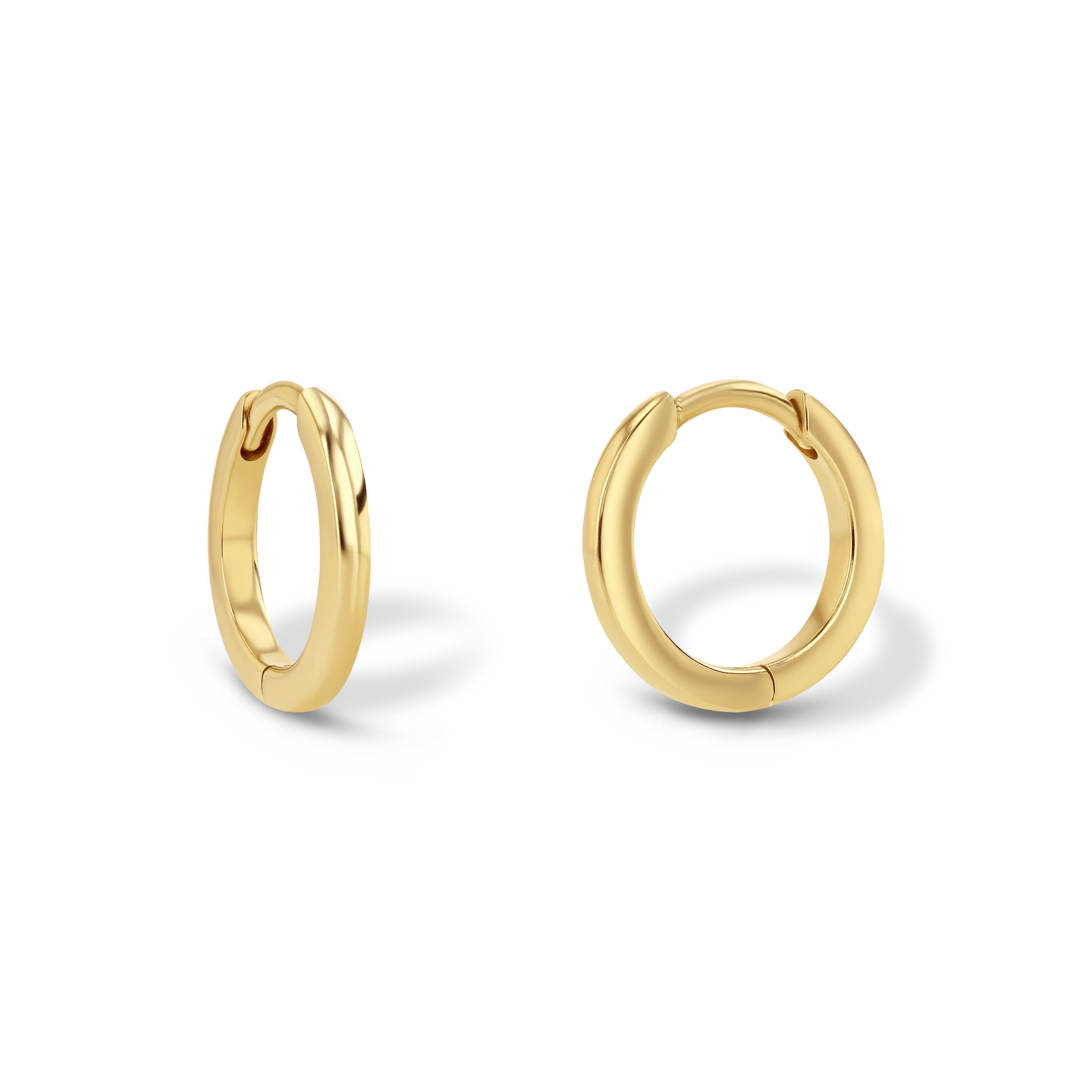 Jewelbird Women's Gold Medium Hinged Hoop Huggies