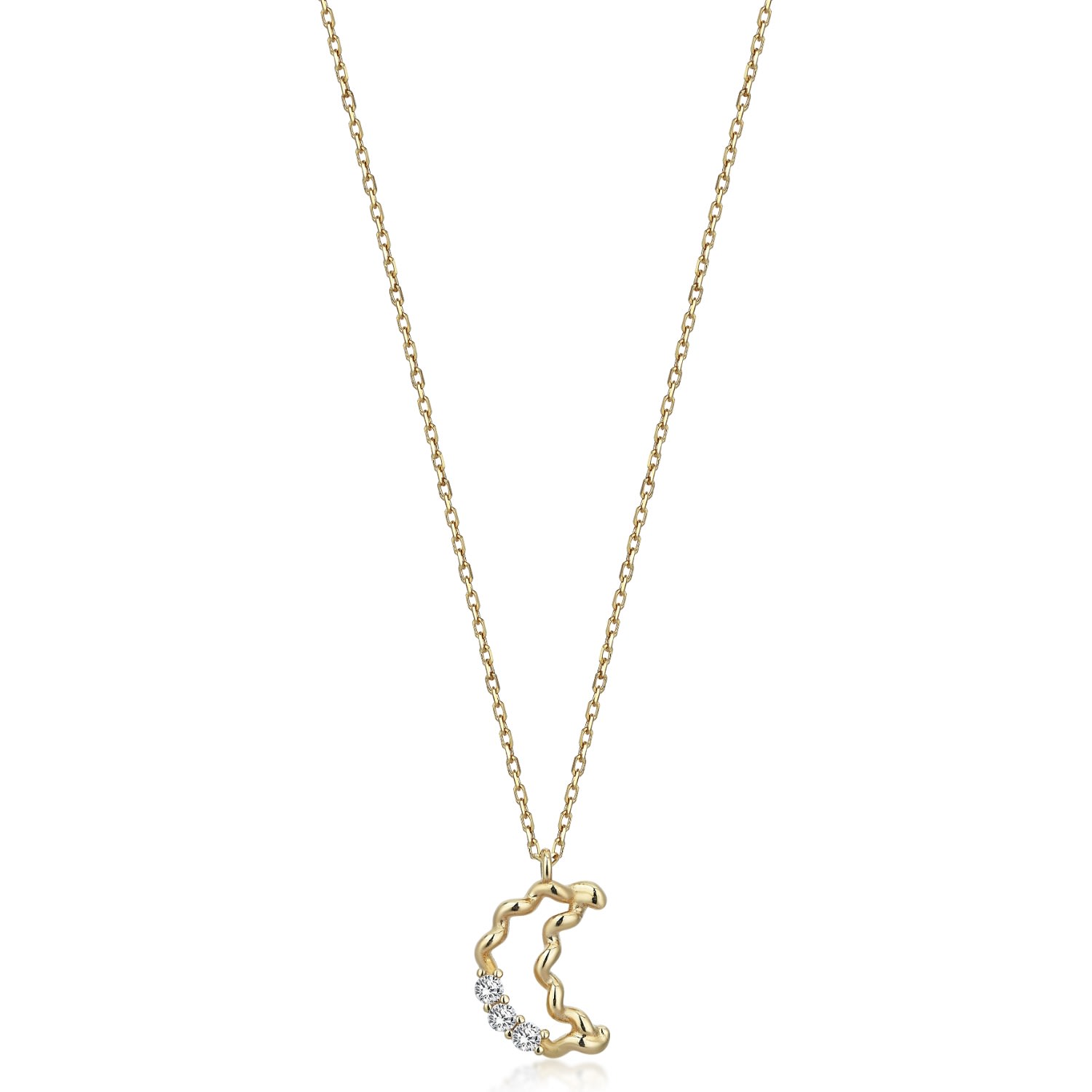 Women’s Moon Necklace In 14K Gold Odda75