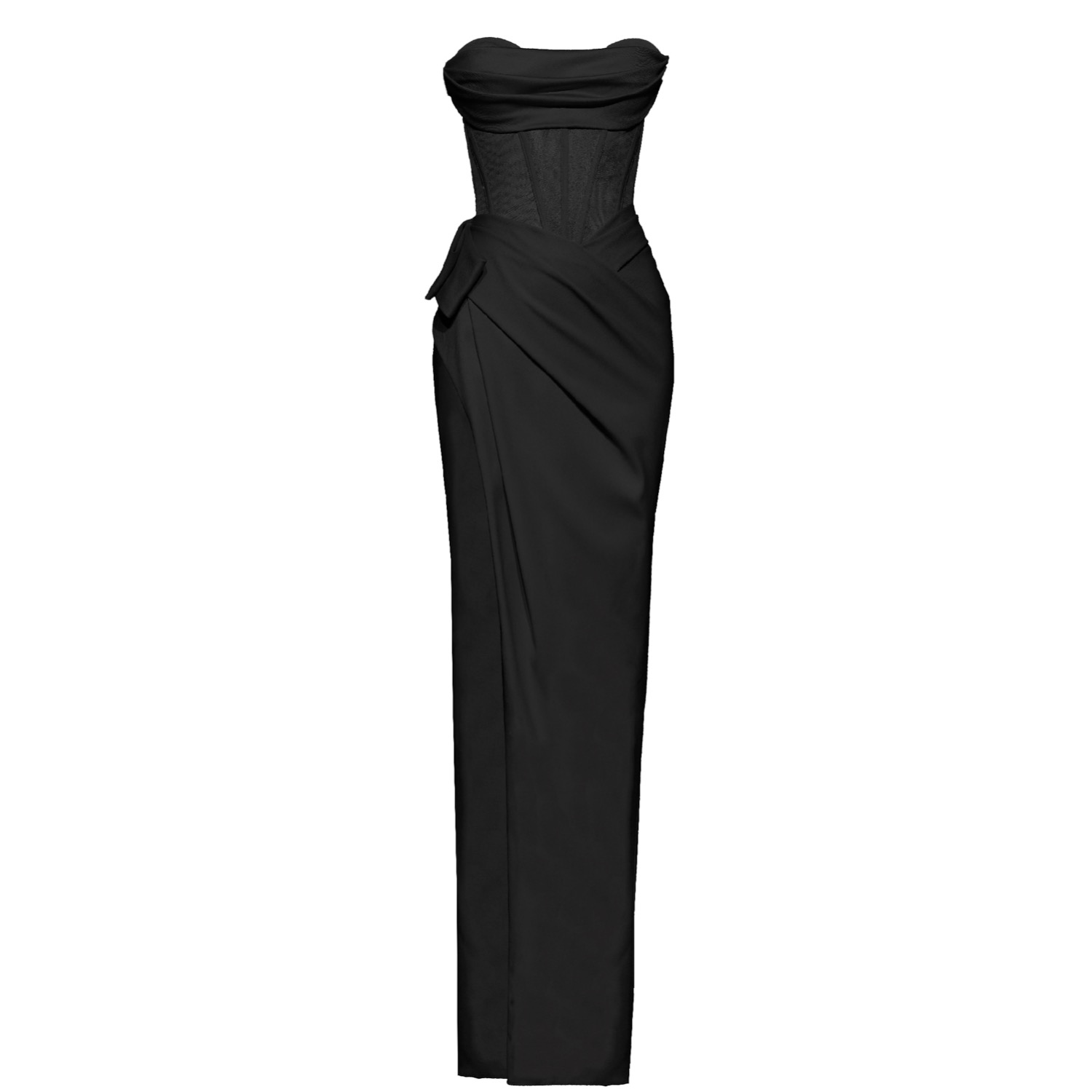 Elegant Corset Gown with Slit main image 0