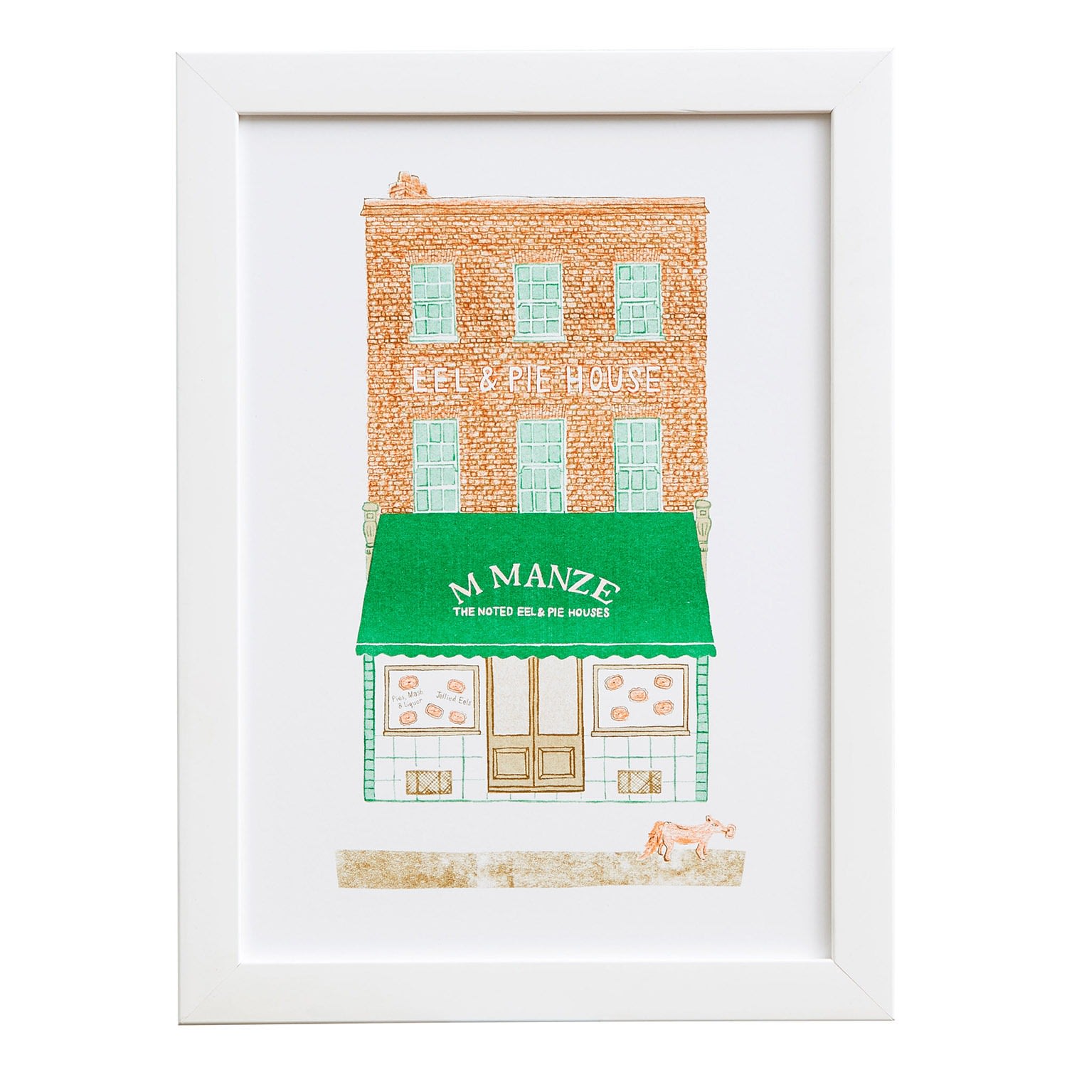 Rosa & Clara Designs Pie Shop Risograph Print In Multi