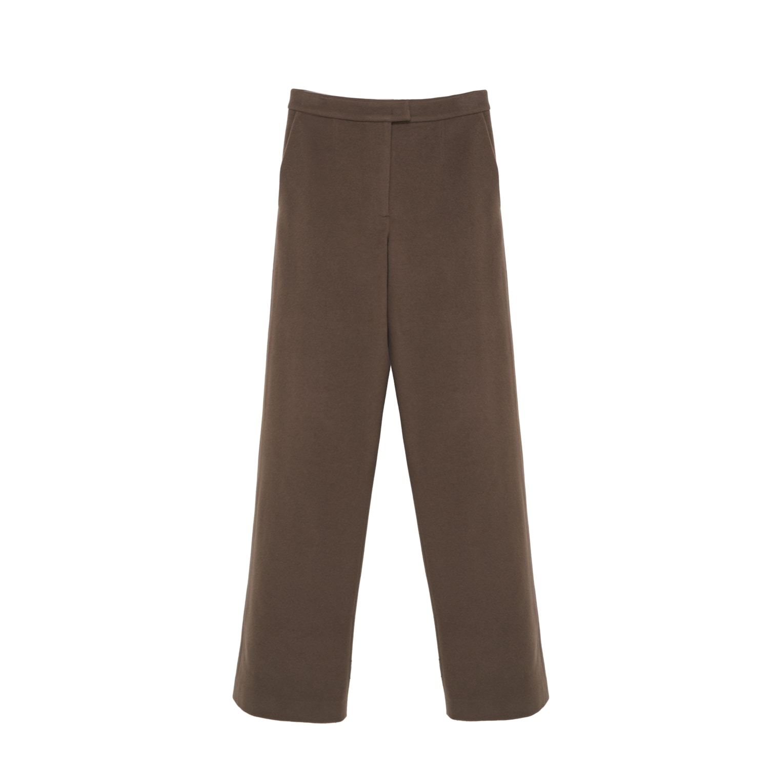 Inavati Women's Brown Wool Straight Cocoa Trousers In Brown