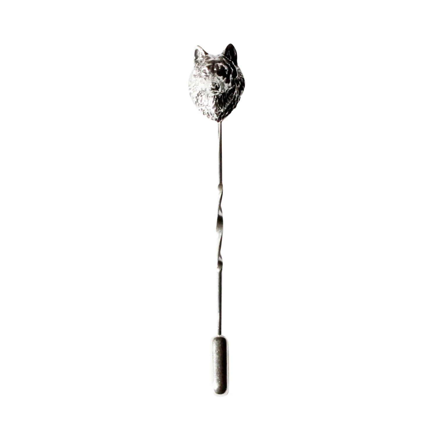 Lee Renee Men's Wolf Tie Pin/twist Tie Pin – Silver In Silver