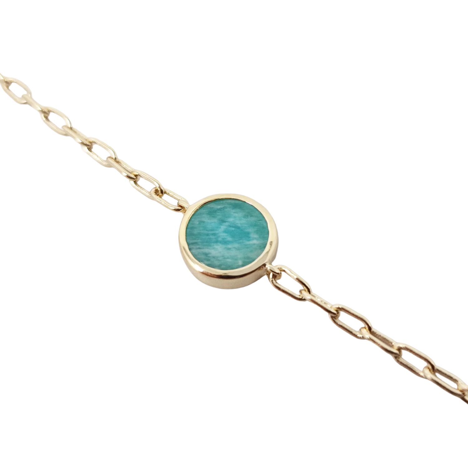 Women’s Green / Gold Gold Vermeil Plated Round Amazonite Bracelet Harfi