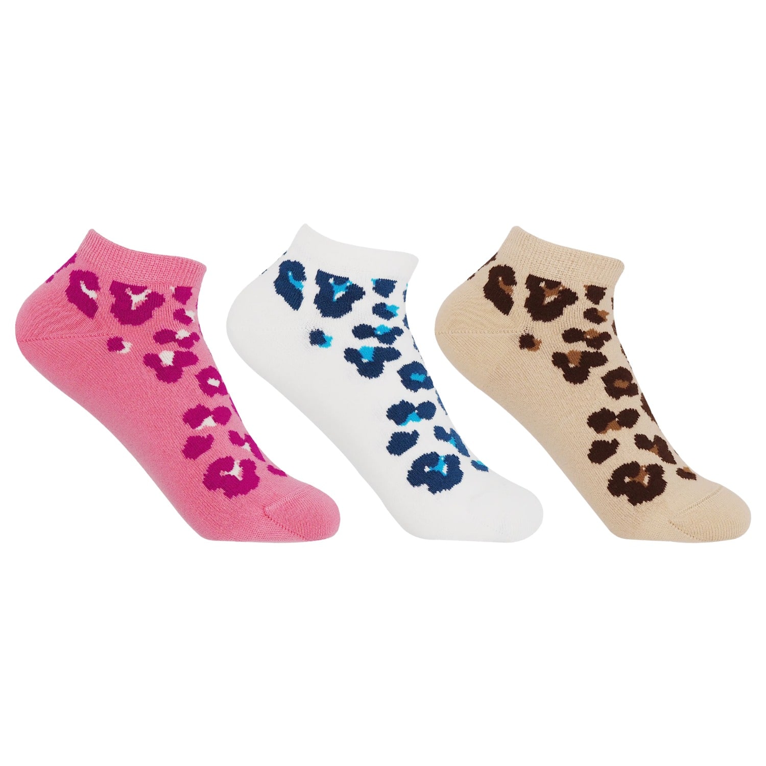 Peper Harow - Made In England Leopard Women Trainer Socks – Bundle In Multi