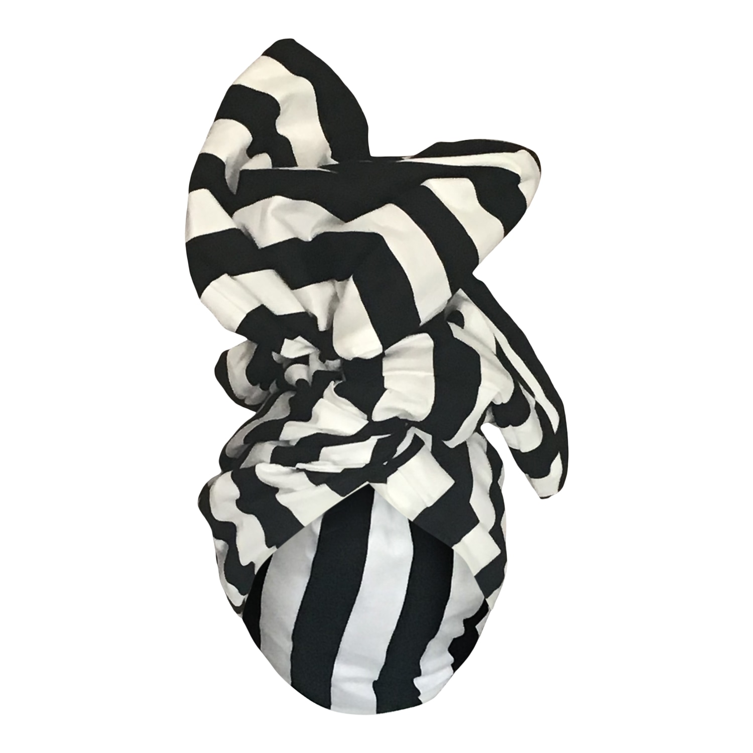 Romer Millinery Women's Black / White Twisturban Turban In Black & White Cabana Stripe