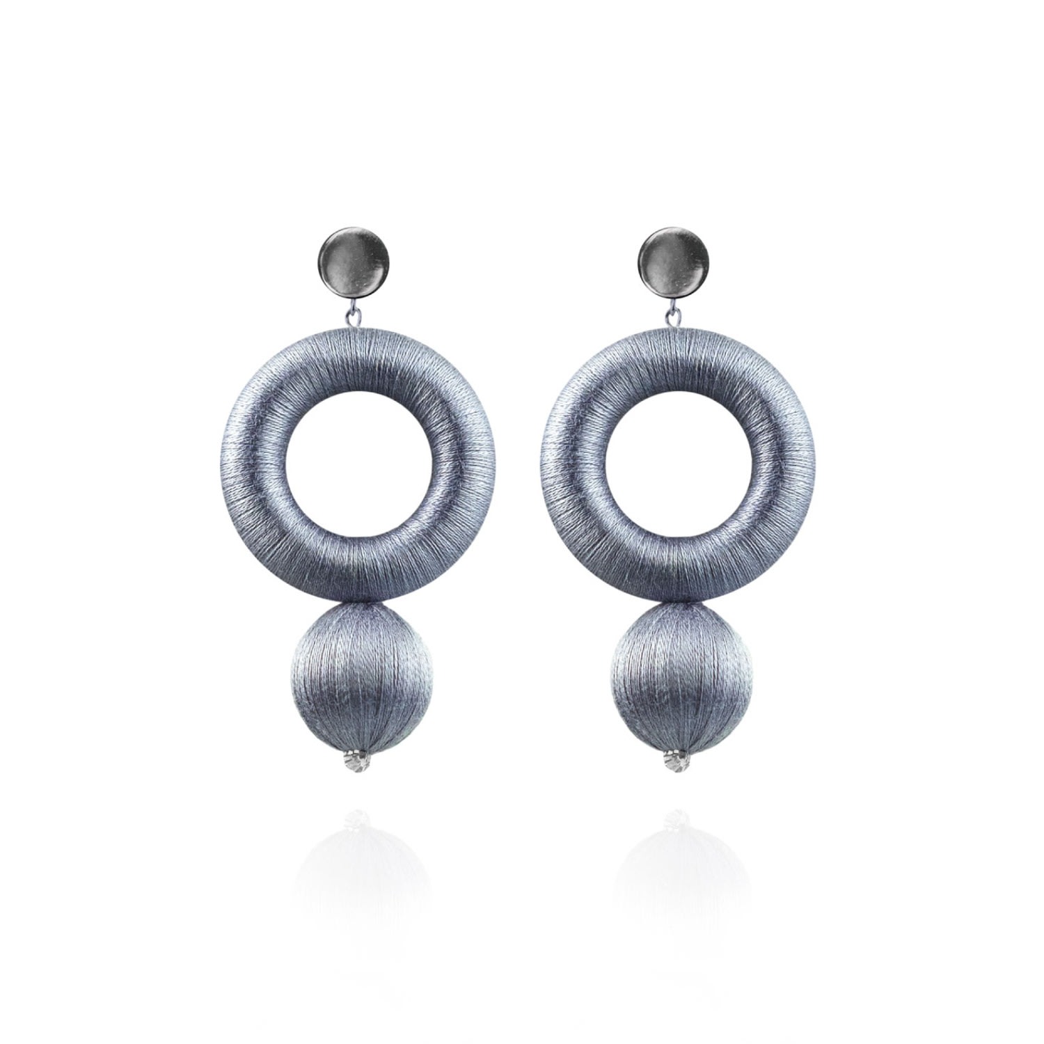 Saule Label Women's Grey Saskia Earrings In Moondust Silver