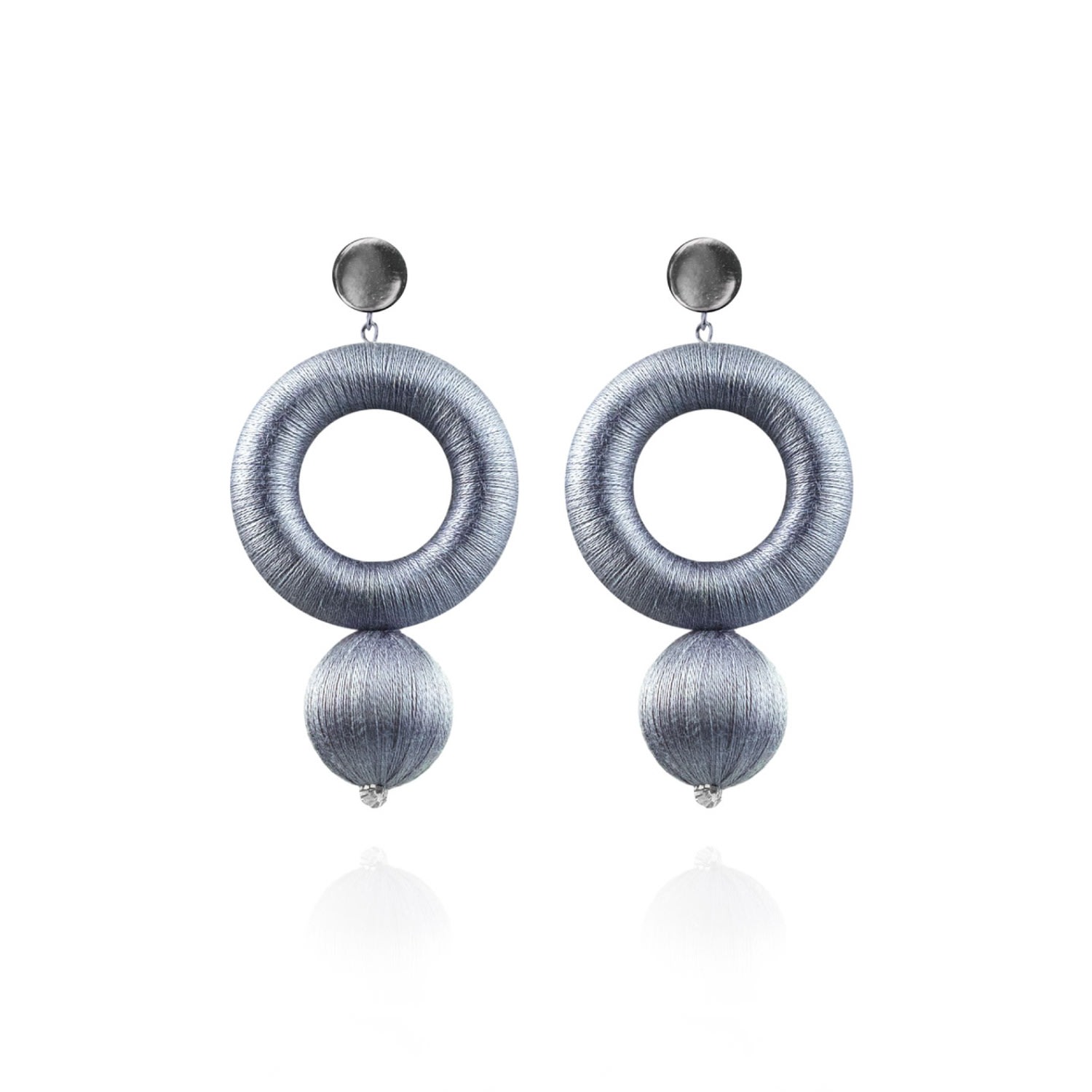 Women’s Grey Saskia Earrings In Moondust Silver Saule Label