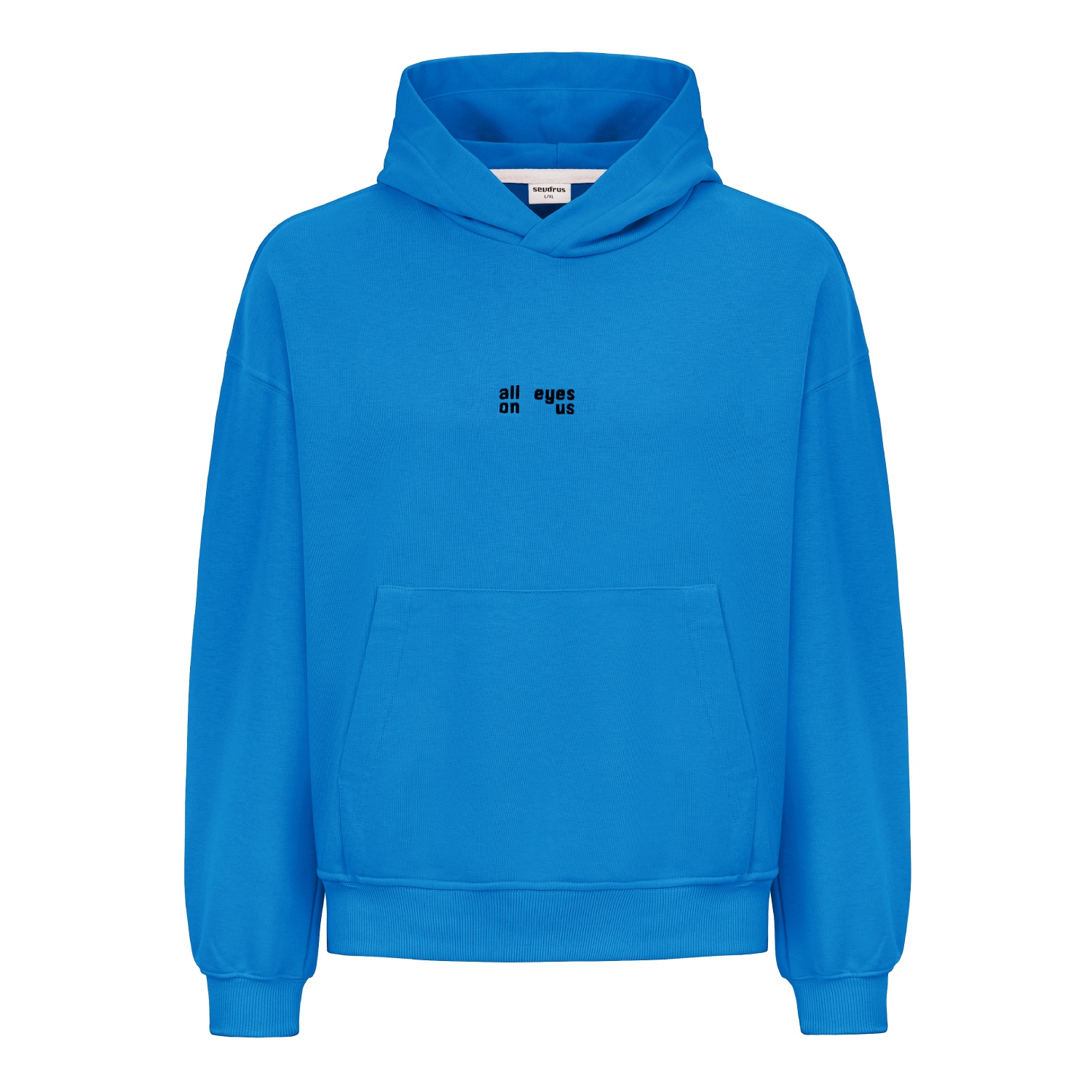 Sevdrus Unisex Indigo Blue Full Embroidered Hoodie In Blue