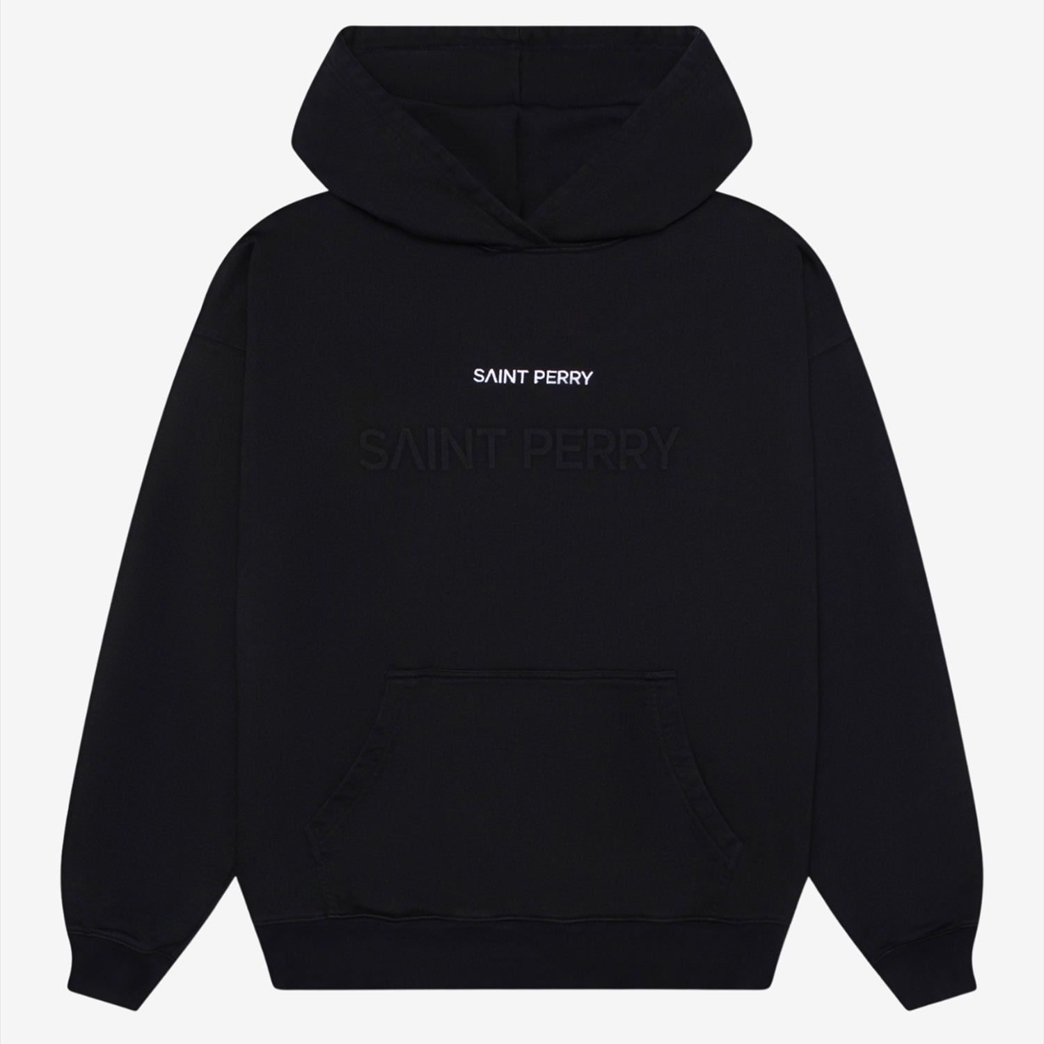 Oversized Esp Saint Perry Embroidery Hoodie - Black S