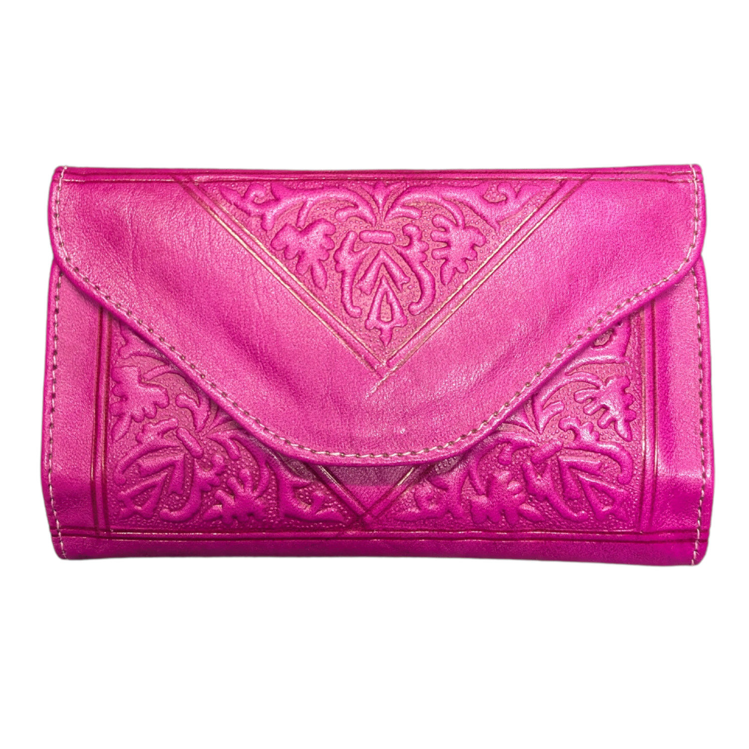 Women's Small Leather Tri-Fold Purse Pink | Berber Leather