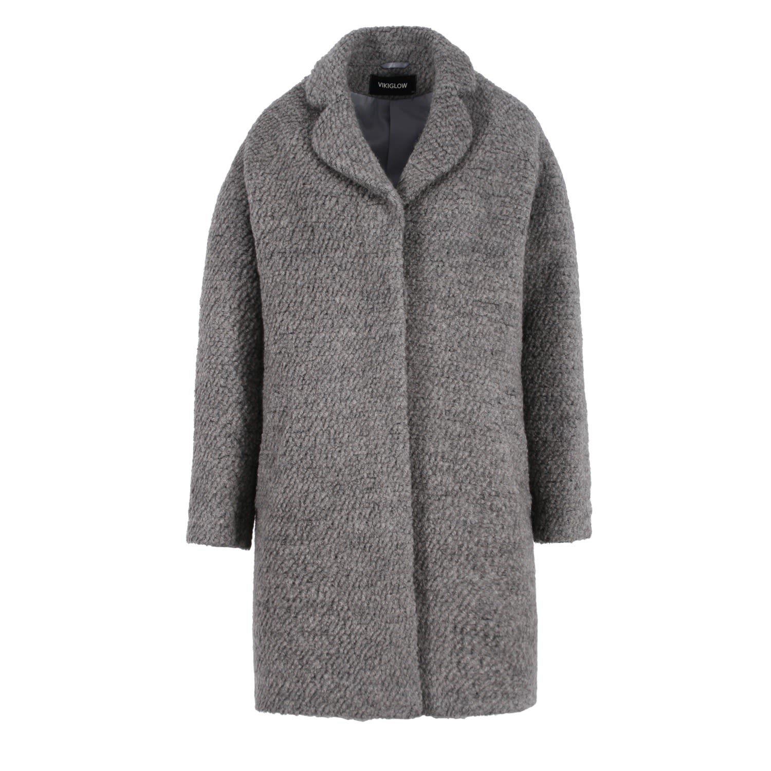 Vikiglow Women's Anouk Grey Teddy Bear Short Coat In Gray