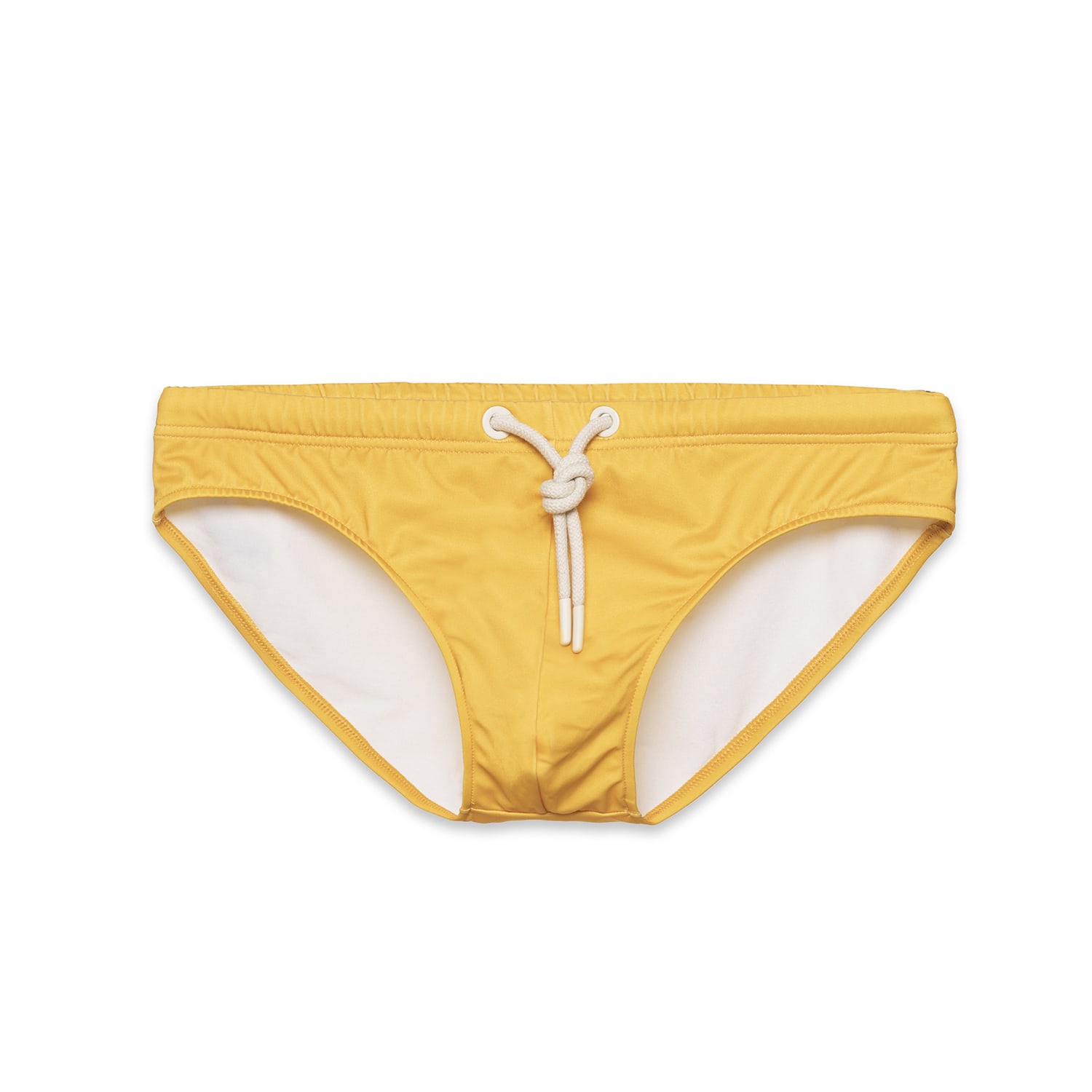 Mosso Sunwear Men's Yellow / Orange Low Waist Logo-embroidered Appliquèd Recycled Swim Brief - Ocra