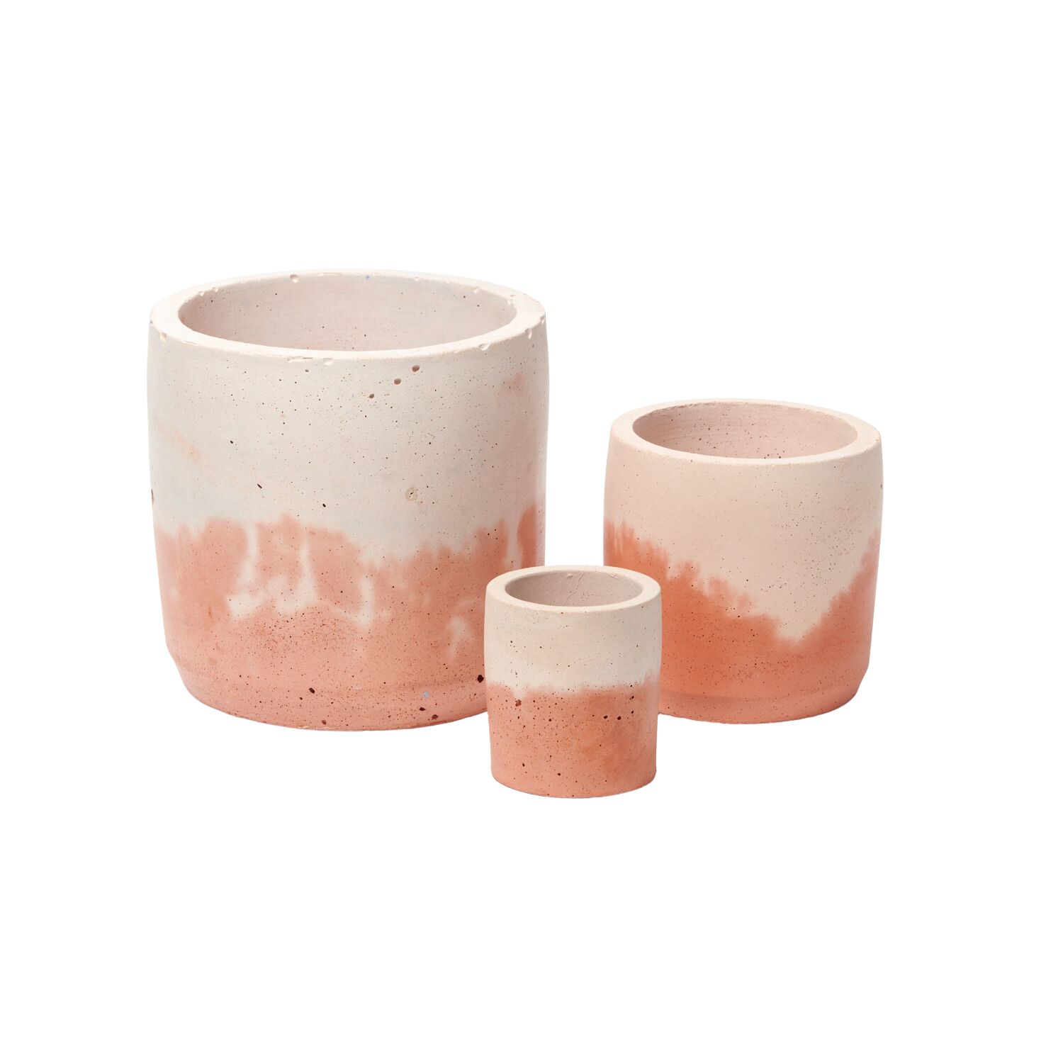 Pink / Purple / Yellow Concrete Plant Pot Set - Terracotta And Blush Smith & Goat