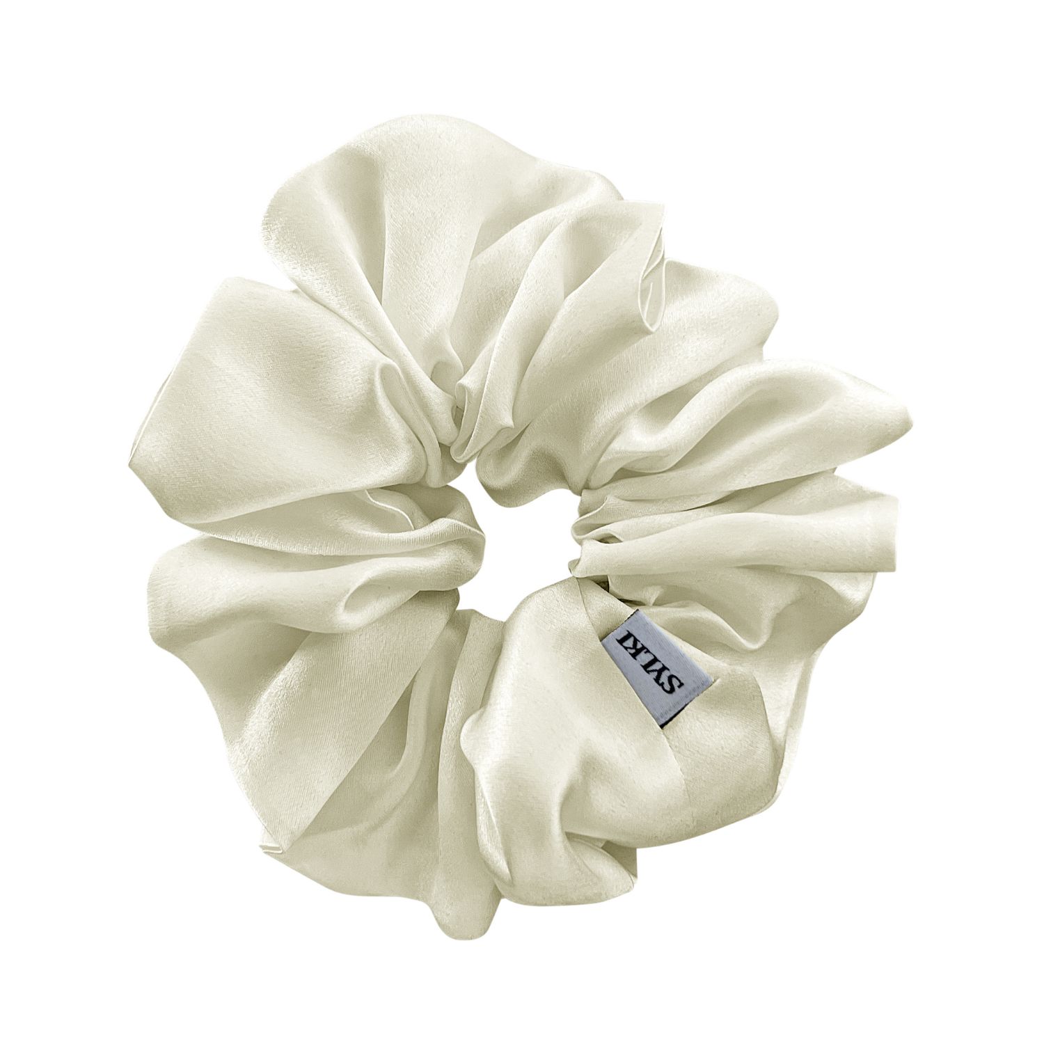 Sylki Women's Neutrals Maxi Silk Scrunchie - Vanilla