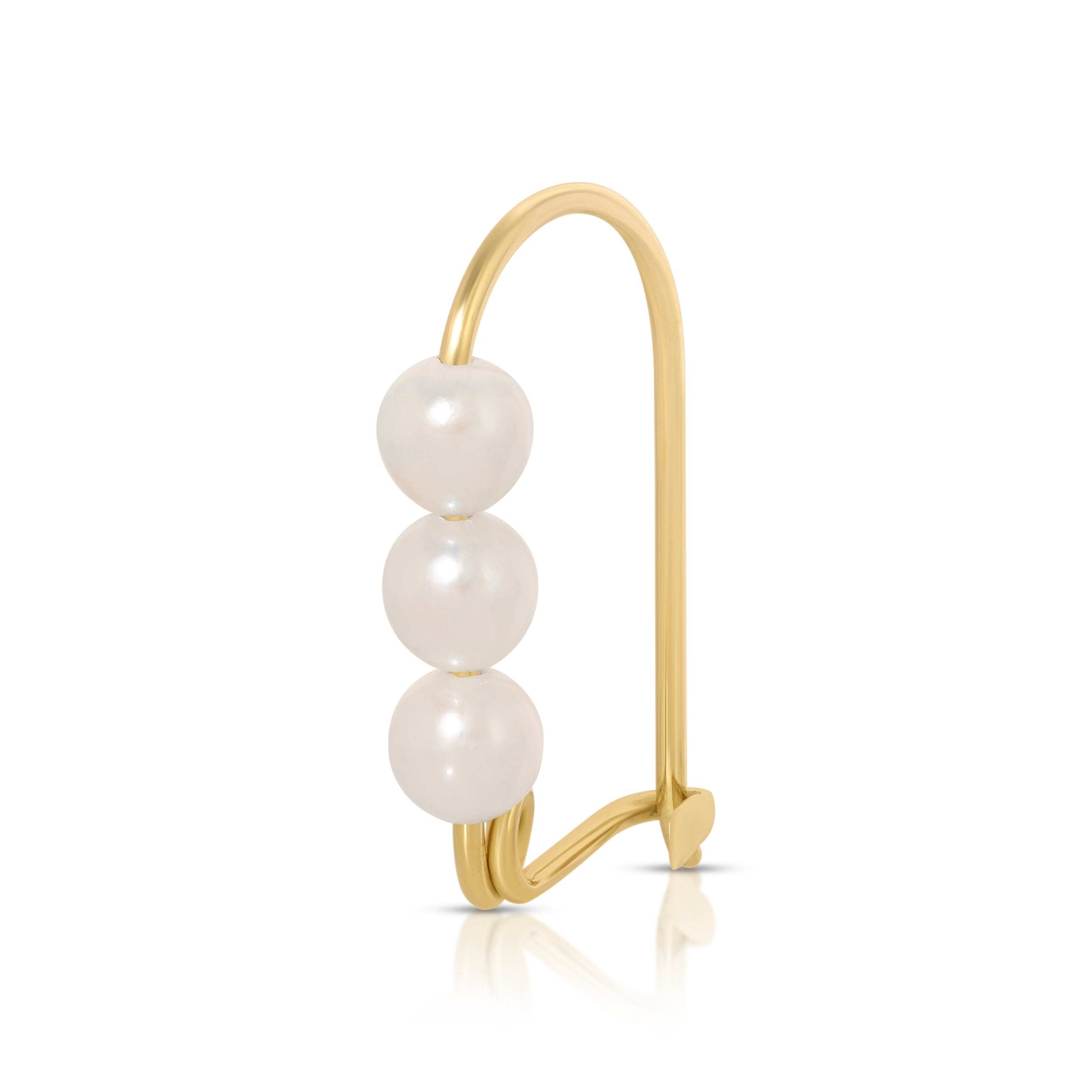 Maya Brenner Women's Gold Tres Pearl Earring