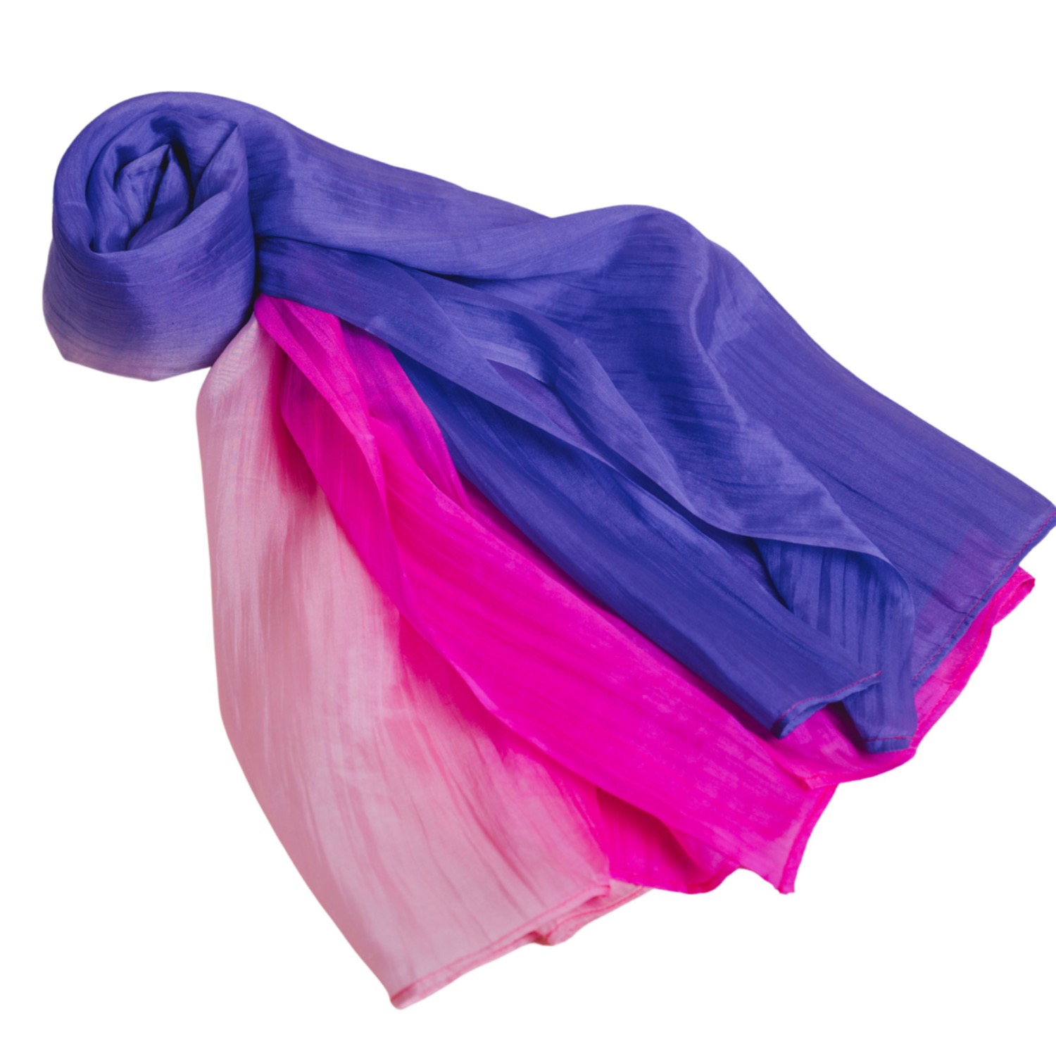 Silk And Bears Women's Blue / Pink Pink To Violet Blue Ombré Silk Scarf – Hand-dyed Mulberry Silk In Brown