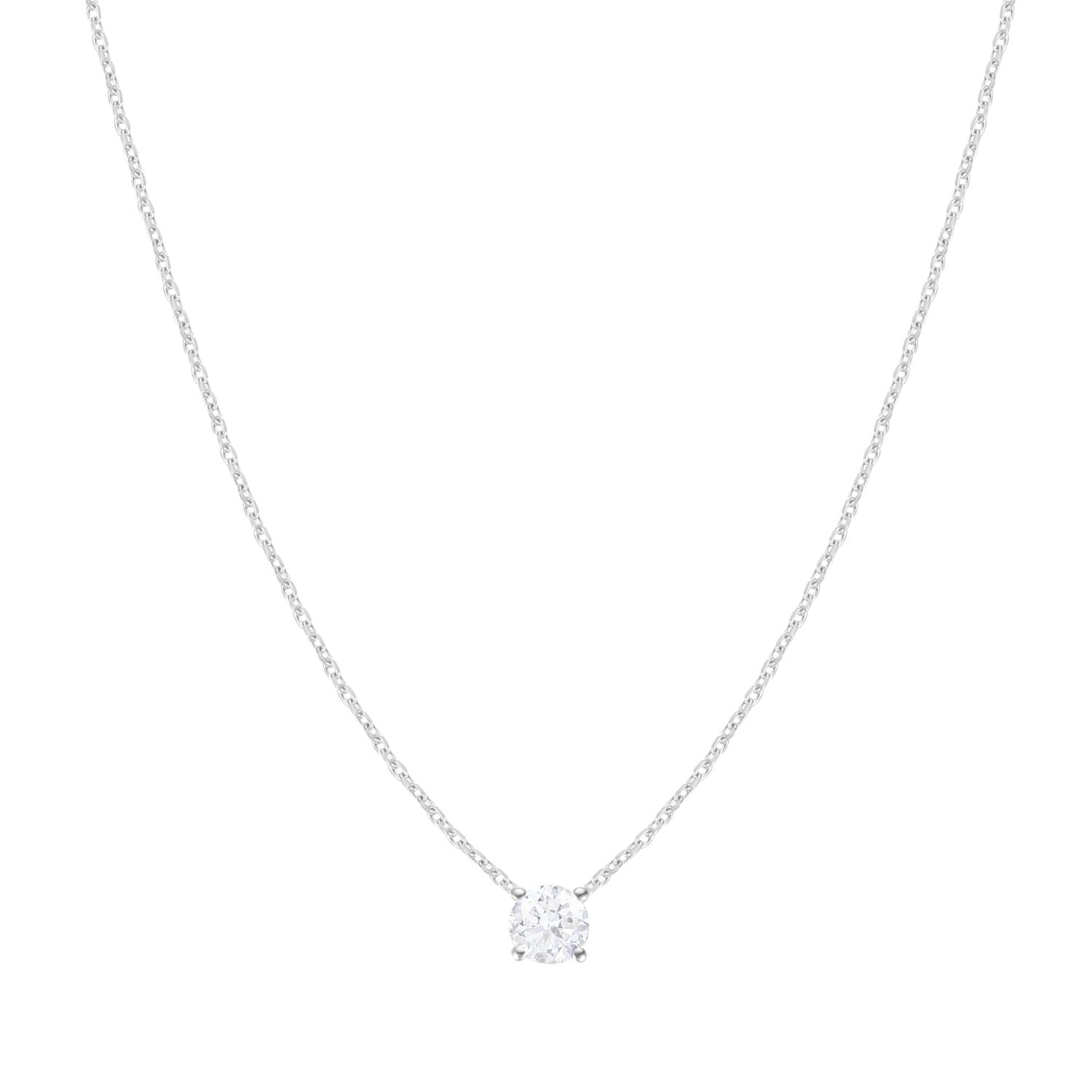 Dyamka Women's Silver Diamond Necklace White Gold In Metallic