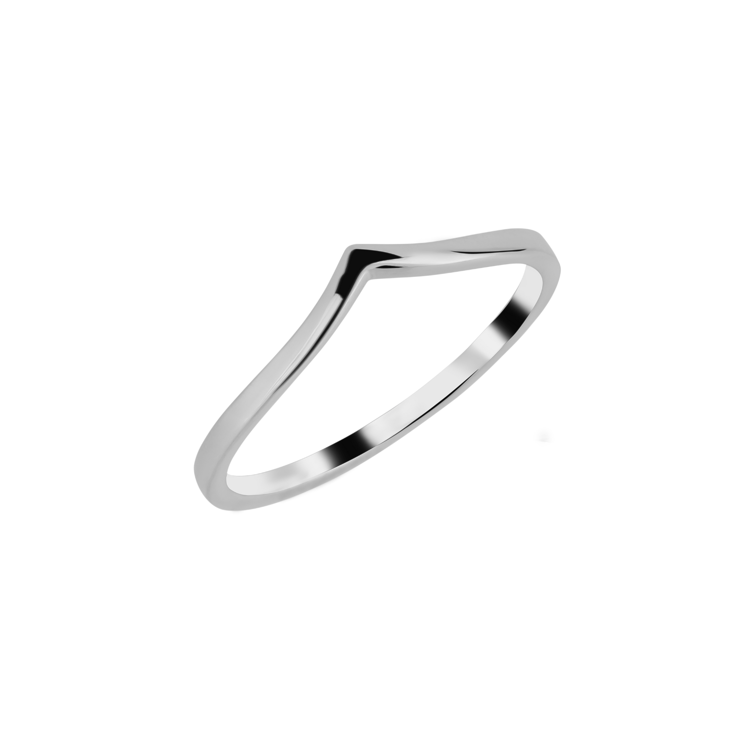 Spero London Women's Sterling Silver Plain Polished Wishbone V Ring - Silver