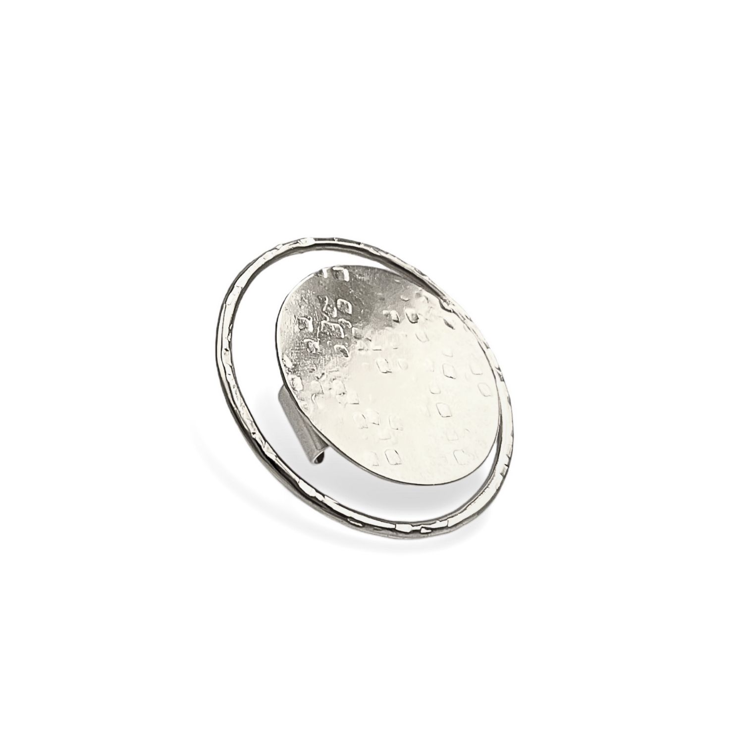 Jaredjamin Women's Silver Large Peacock Eye Ring