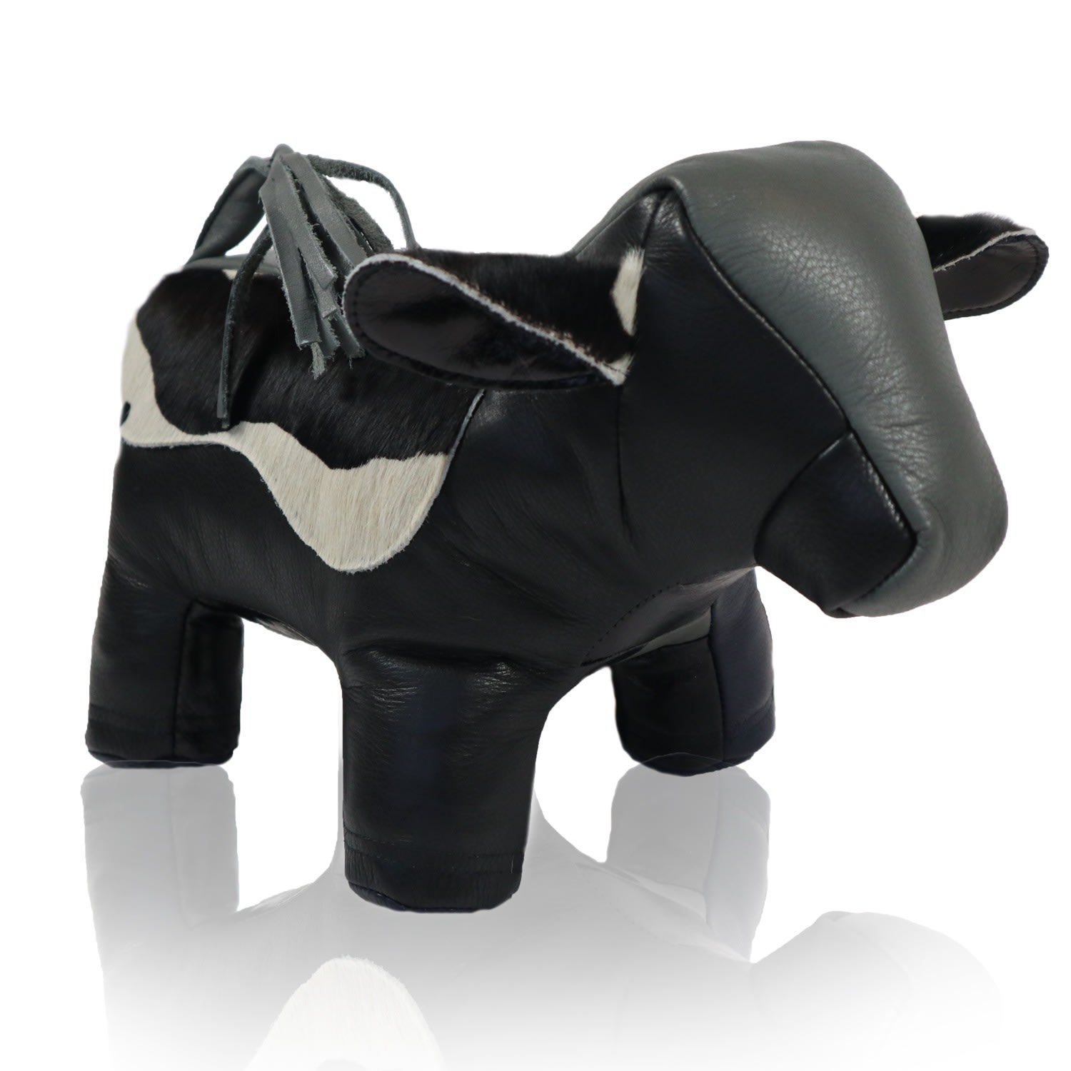 Black / White Cowhide Cow Doorstop Multi Black Owen Barry