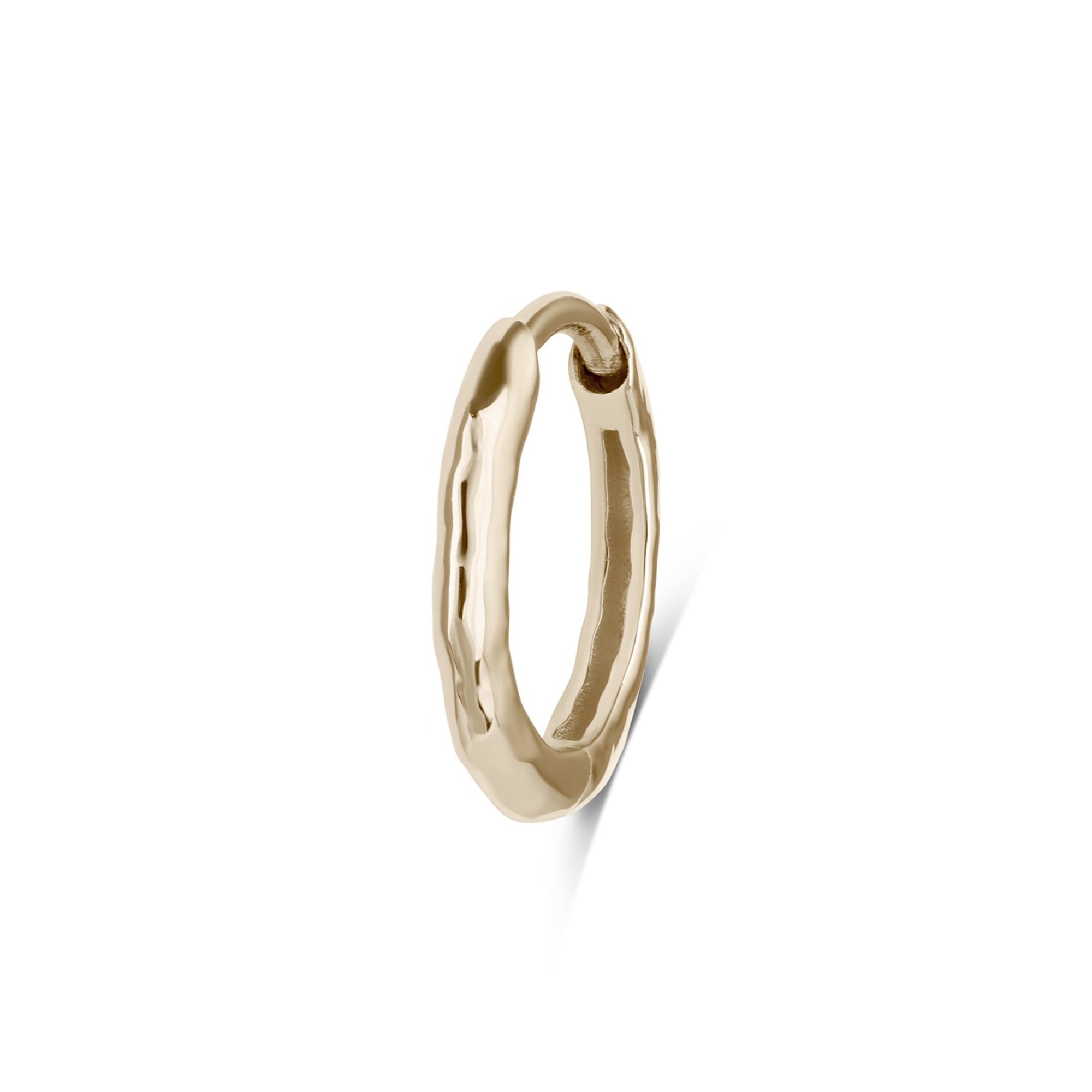 Zohreh Women's Medium Hammered Huggie Hoop Earring 9k Gold In Gold