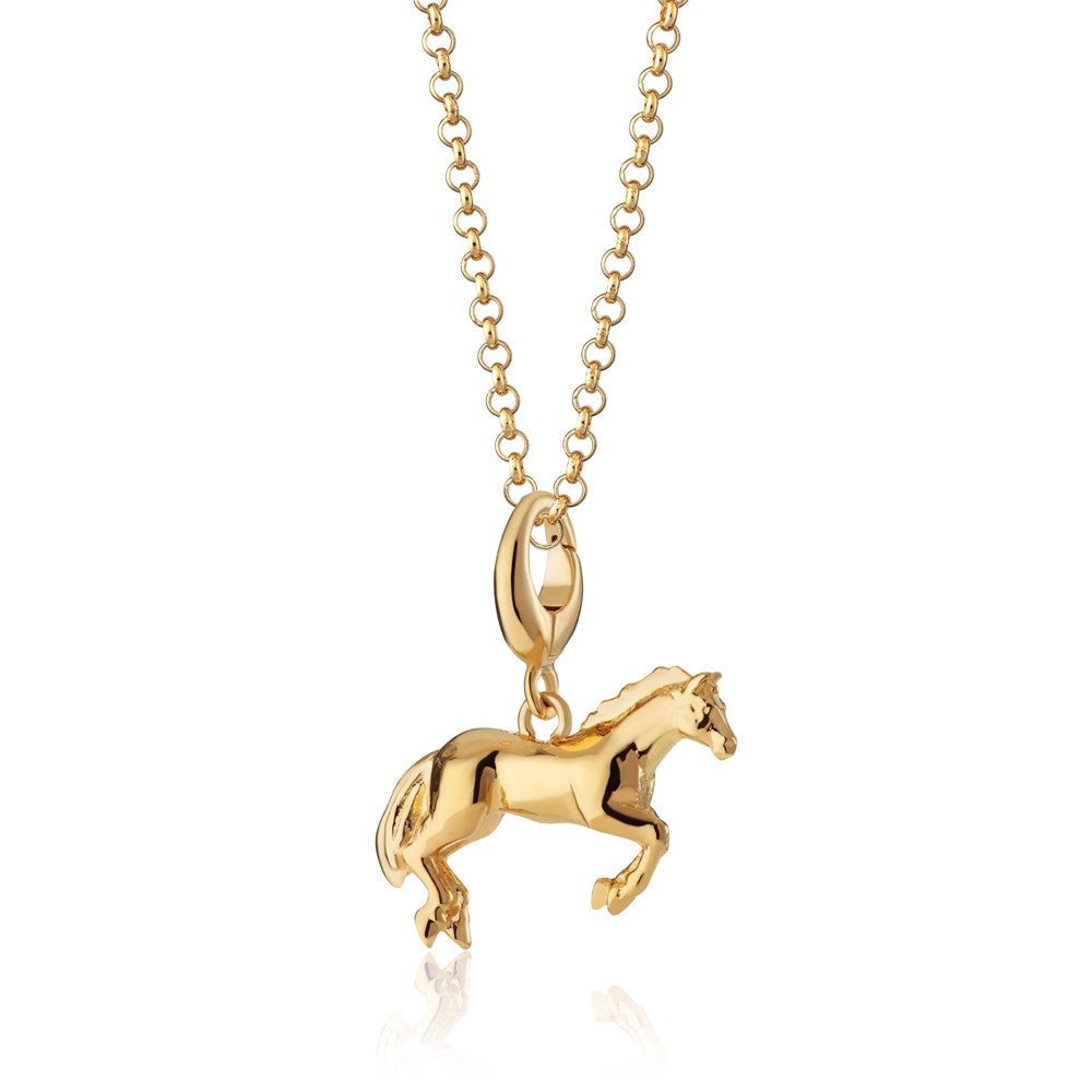 Women's Gold Plated Horse Charm Necklace | Lily Charmed