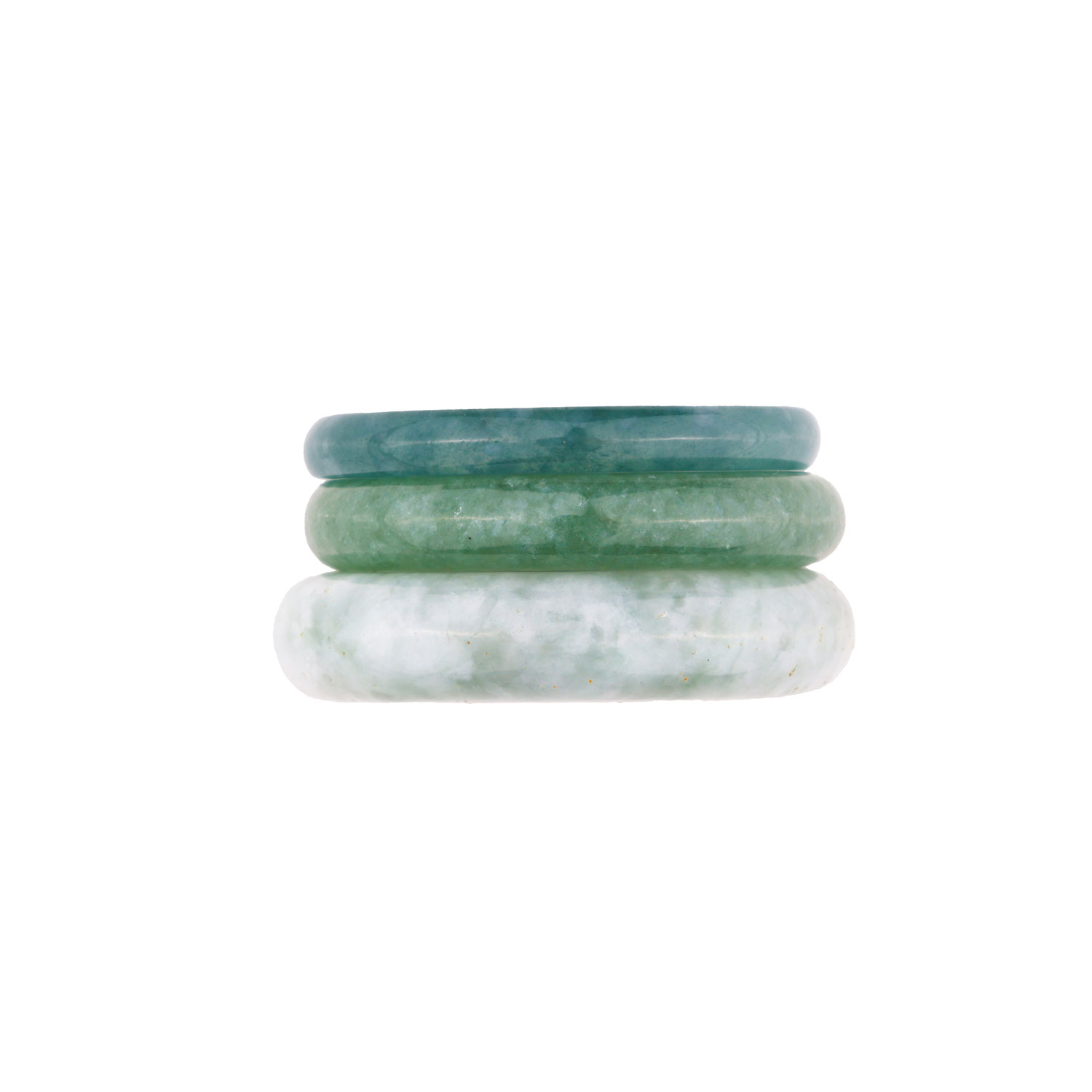 Oanasavu.creations Women's Green / Blue / White Jade Jadeite Gemstone Stone Rings Set Ring Bands