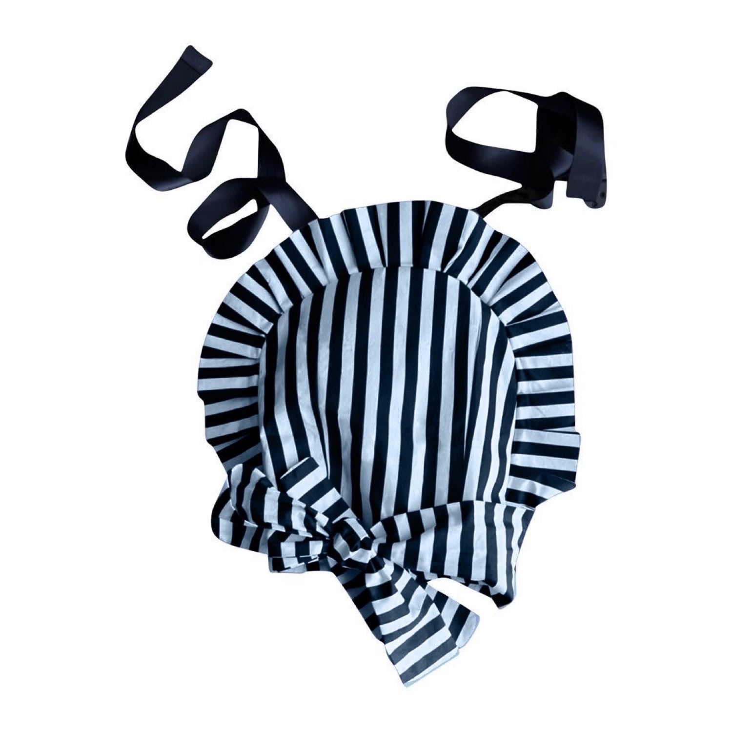 Women’s Black / White Black & White Striped Halter Backless Ruffle Top Xs/S London Atelier Byproduct