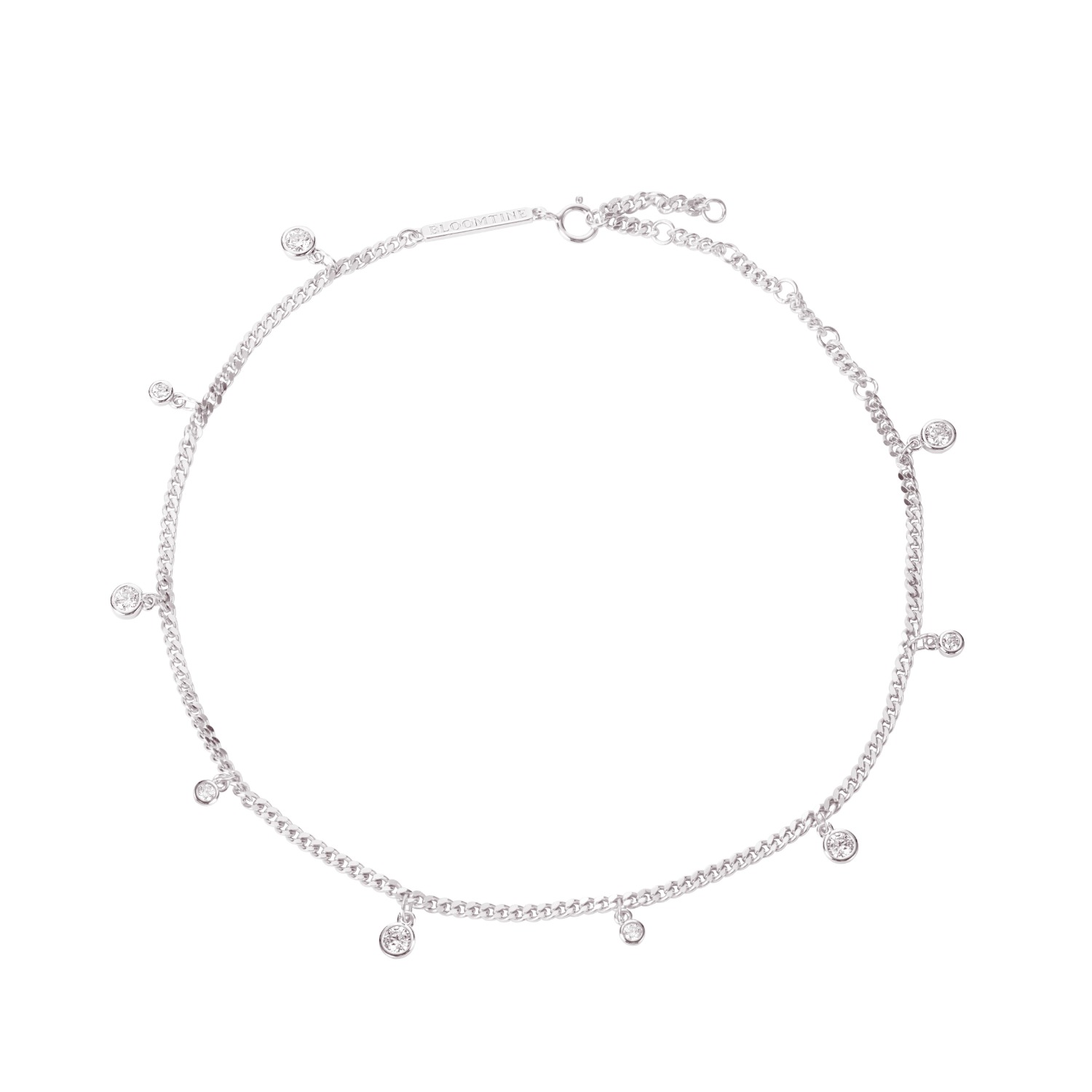 Bloomtine | Earth Angel Hq Women's Illuminess™ Premium Sterling Silver 'apah Water Goddess' Droplet Anklet In Silver