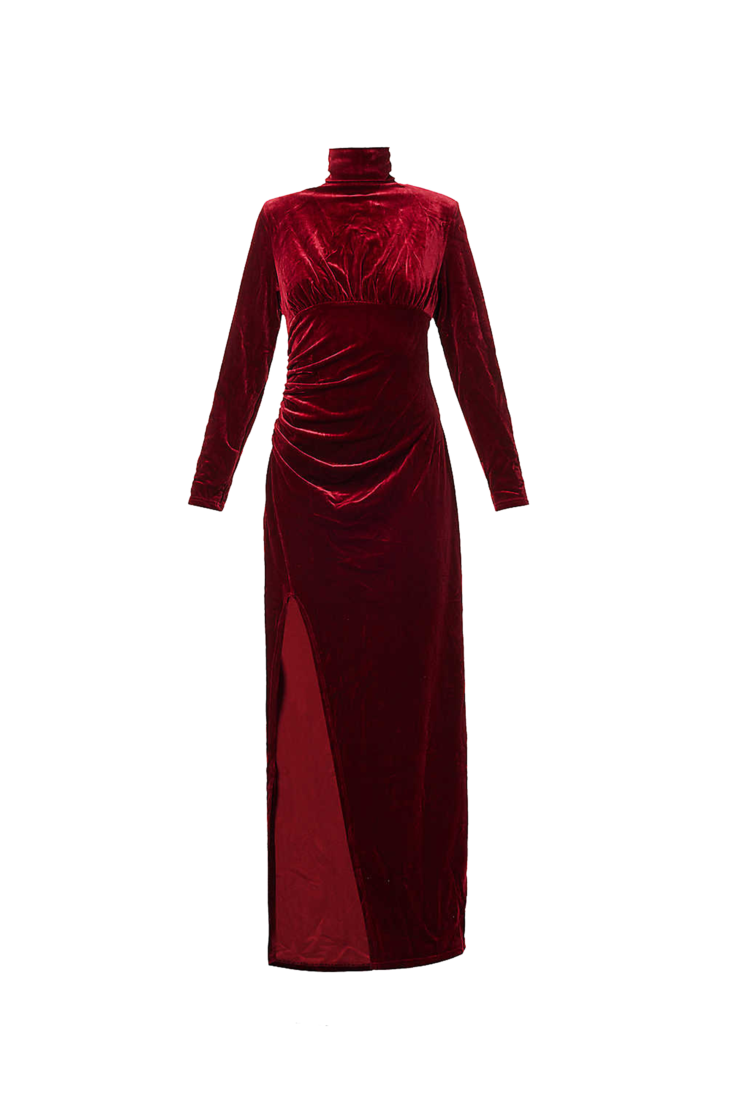 Amy Lynn Women's Red Sharron Burgundy Velvet Long Sleeve Dress
