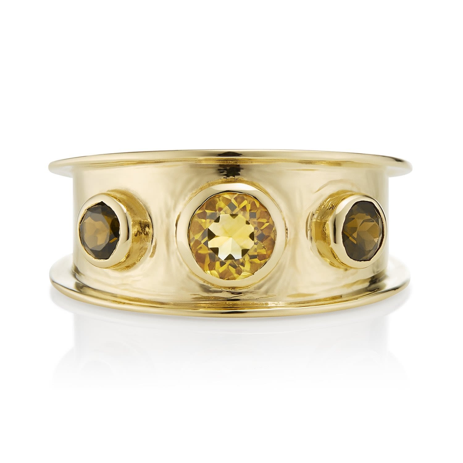 Augustine Jewels Women's Yellow Citrine & Smoky Quartz Gold Statement Ring In Yellow