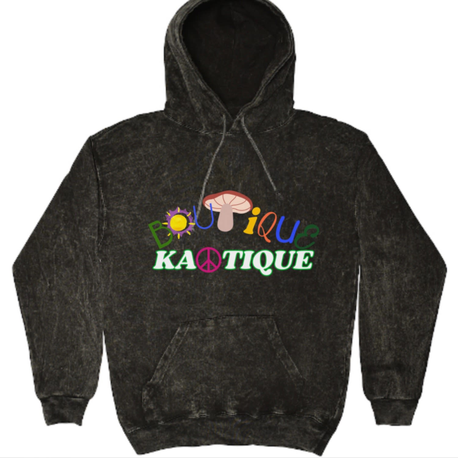 Women’s Kaotique Shroom Organic Mineral Black Hoodie Medium Boutique Kaotique