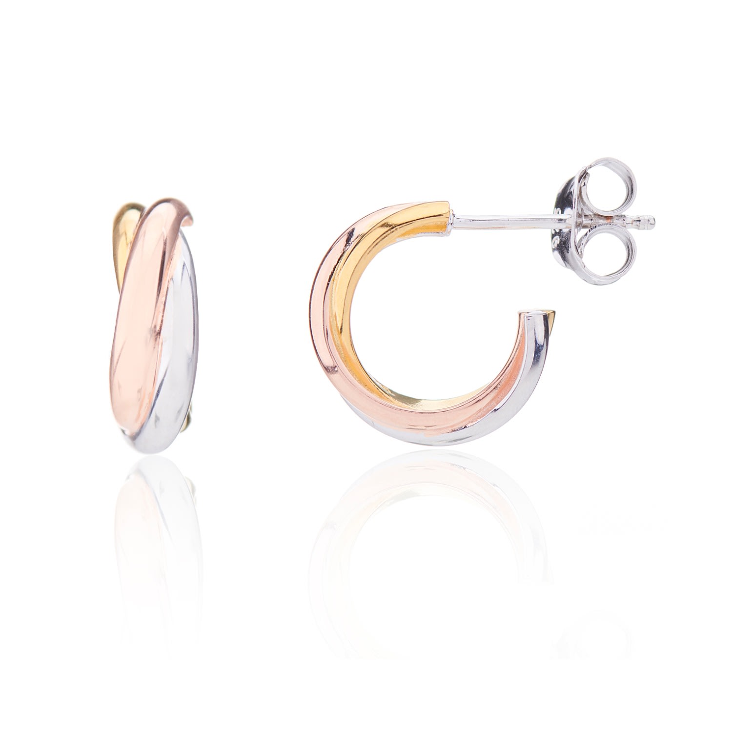 Women’s Knightsbridge Mini Three Colour Gold Vermeil Triple Hoop Earrings Auree Jewellery