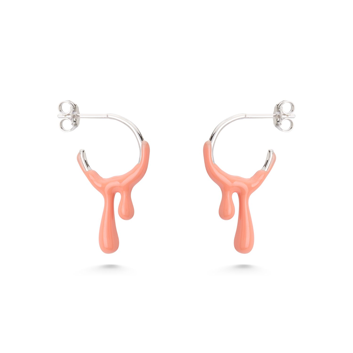 Dolcetto Designs Women's Yellow / Orange / Silver Gelato Tangerine Hoop - Silver