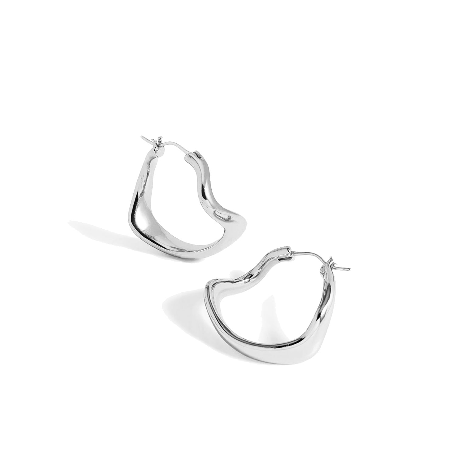 Potoska Women's Curved Maxi Hoop Earrings In Silver In Silver