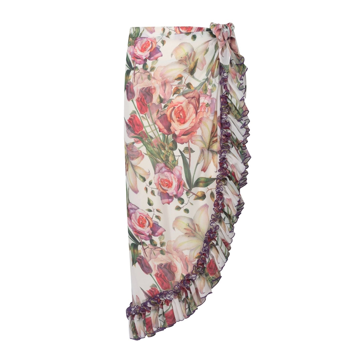 Nur Karaata Women's White Lily Bianca Long Pareo In White